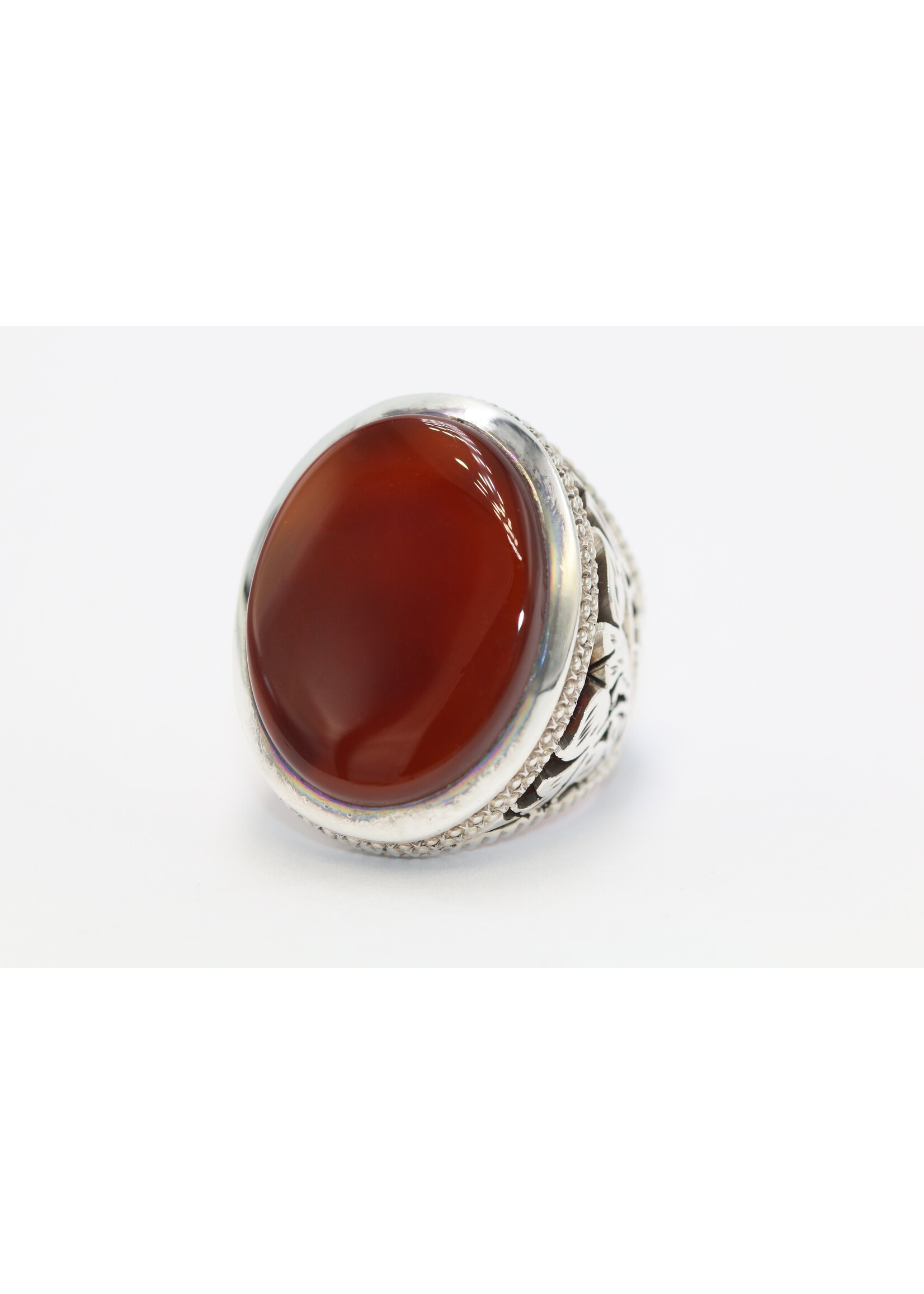 925 zilver ring bezet met natuurlijke Carneool