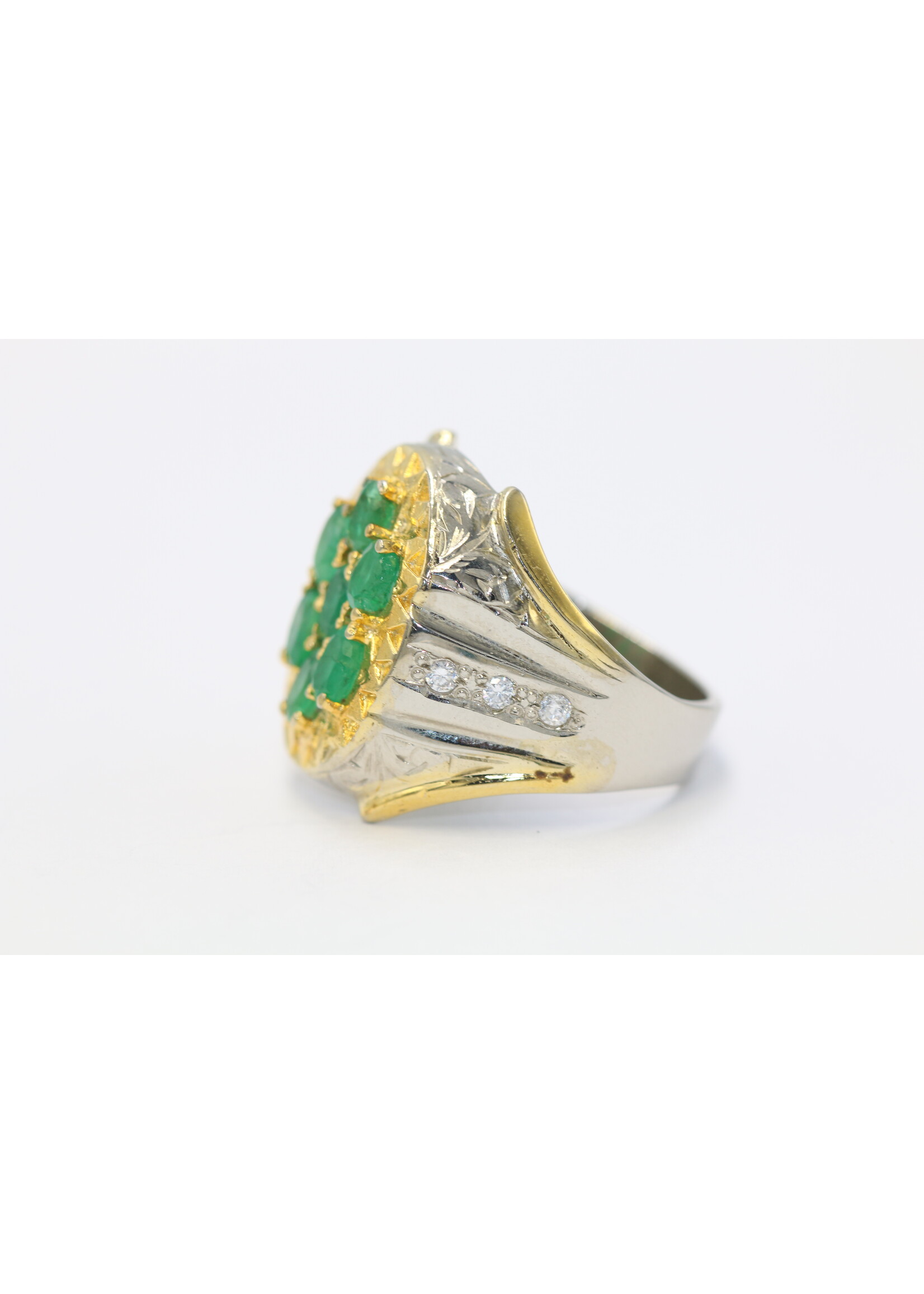 Bague en argent 925 sertie d'une émeraude naturelle