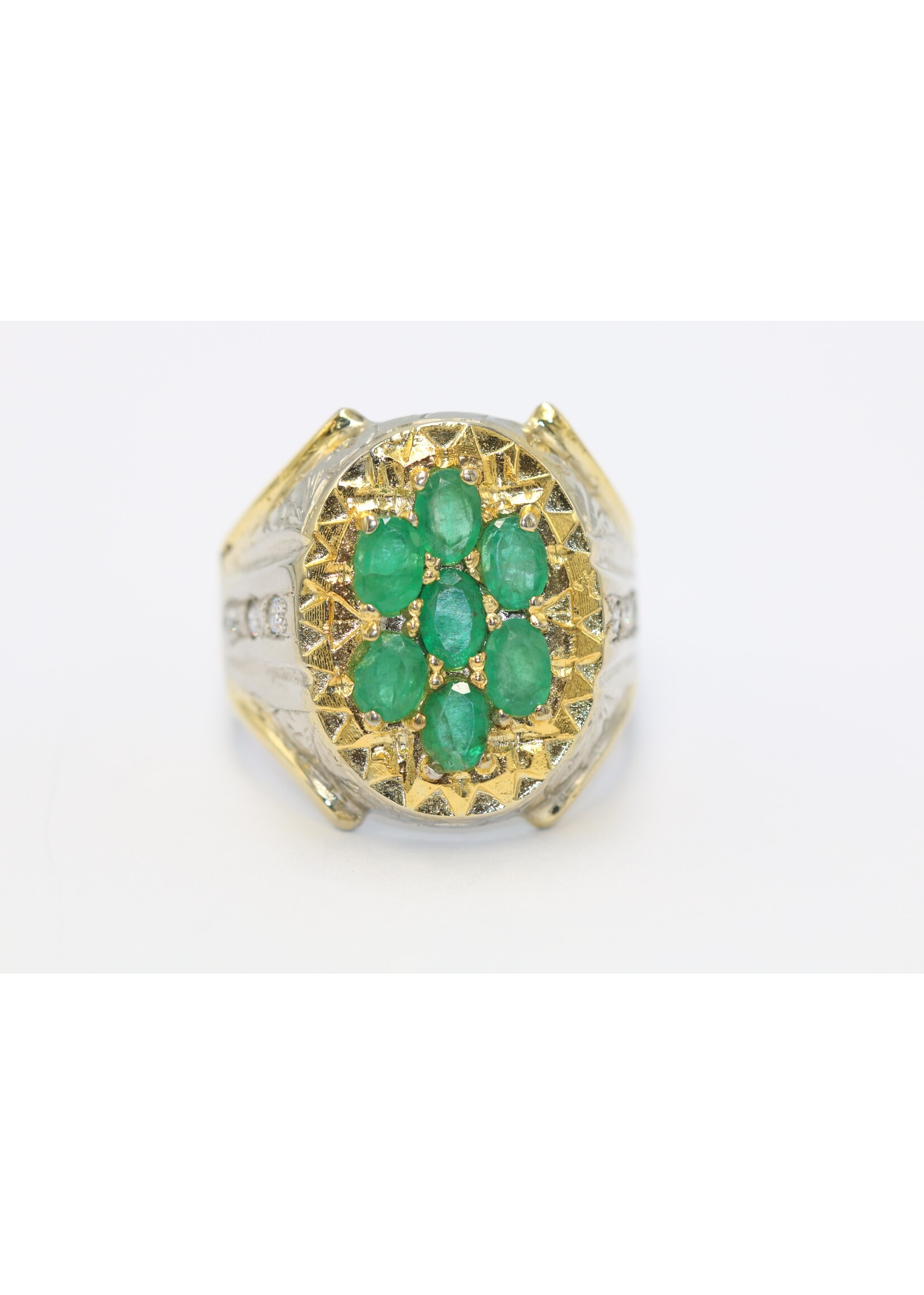 Bague en argent 925 sertie d'une émeraude naturelle