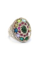 Ring with natural gemstones