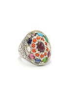 Bague avec pierres précieuses naturelles