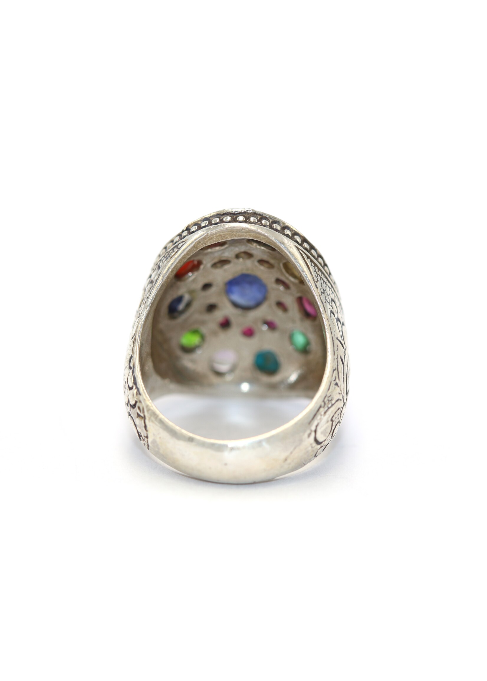 925 zilver ring bezet met natuurlijke saffier,koral,granaat.parel,lapis,topaas,toermalijn,turquoise,amethist en robijnen