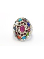 Bague avec pierres précieuses naturelles