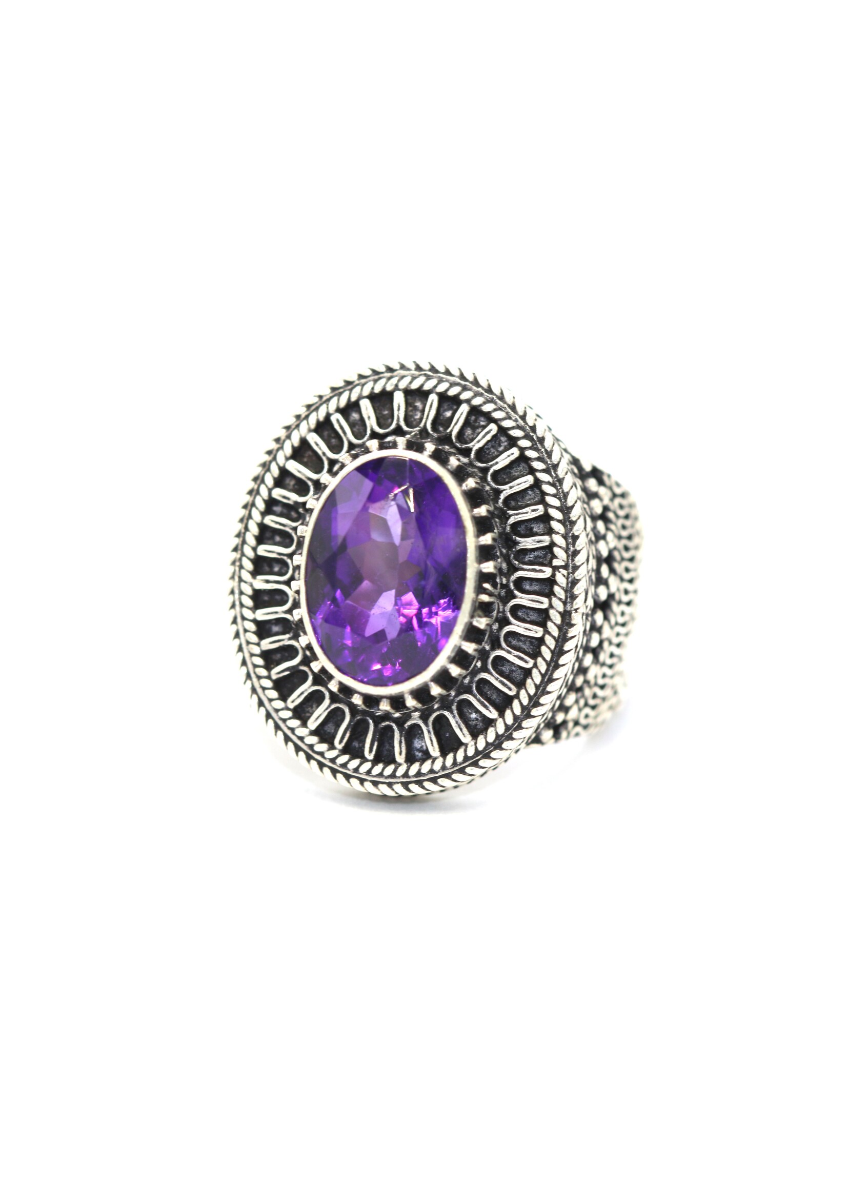 Anello in argento 925 con ametista naturale