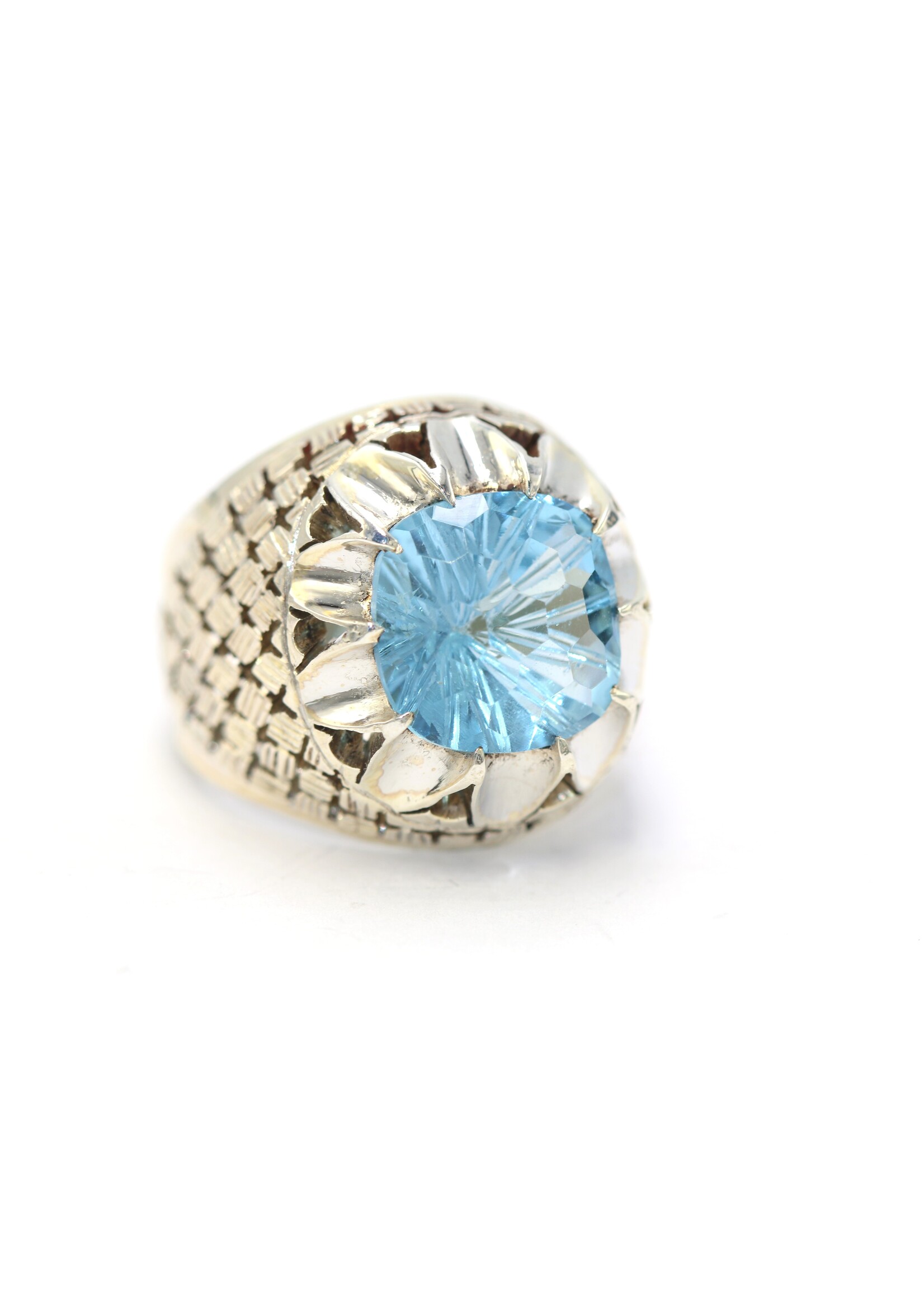 925 silver ring set with natural Topaz