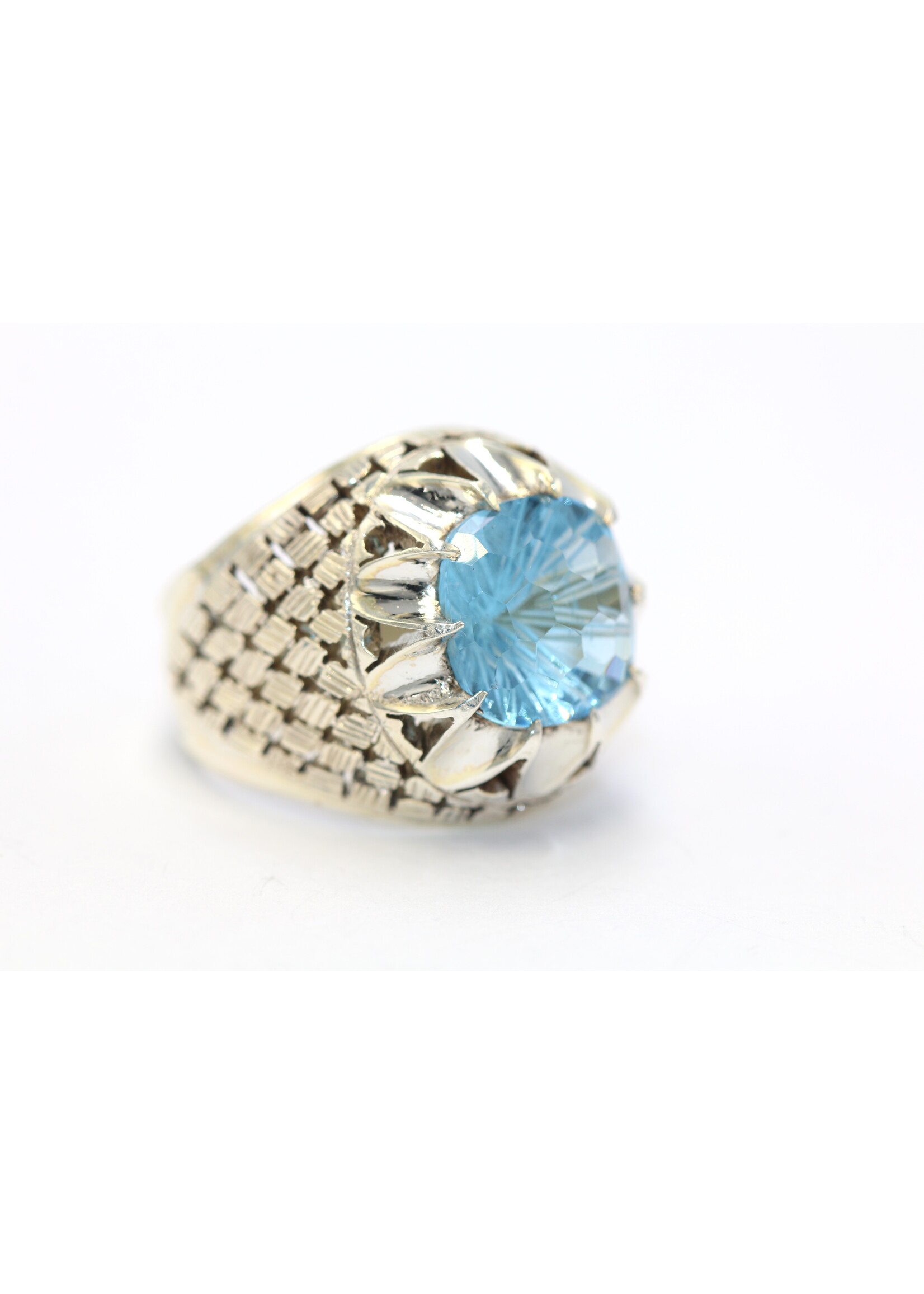 925 silver ring set with natural Topaz