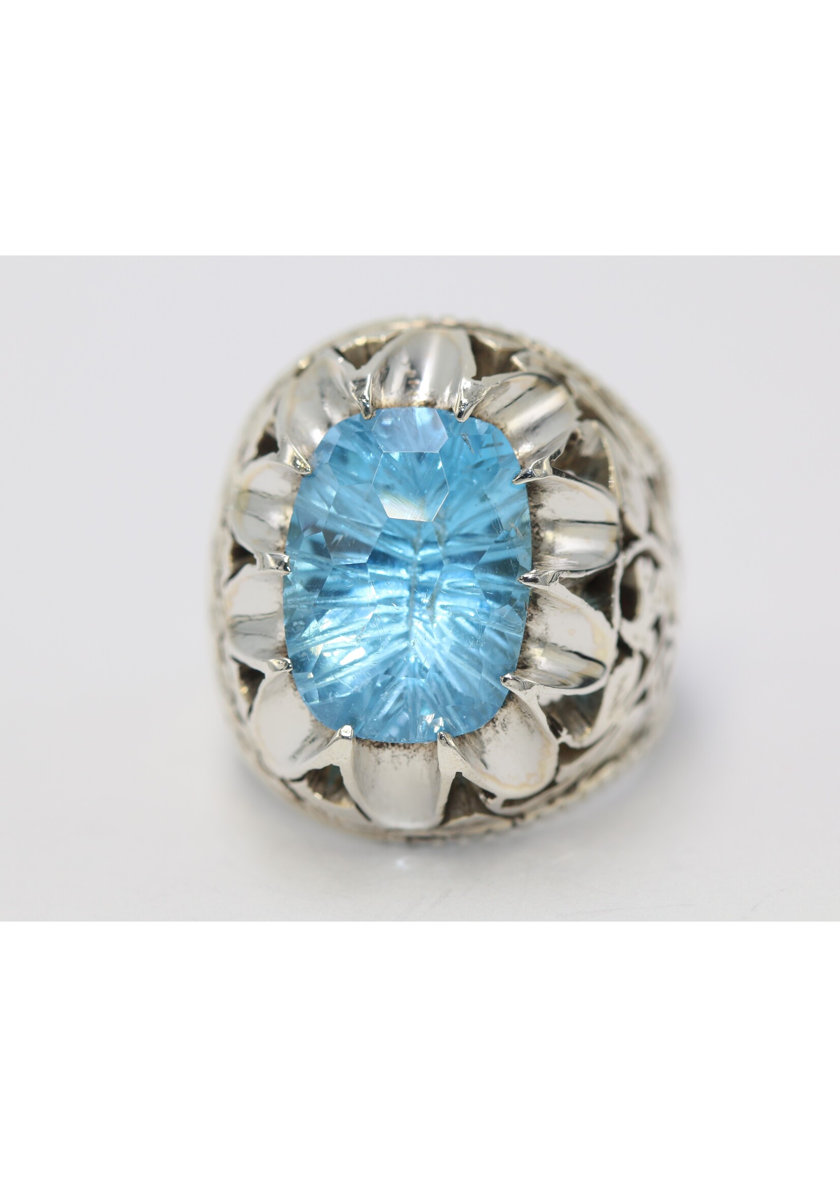 925 zilver ring bezet met natuurlijke Topaas