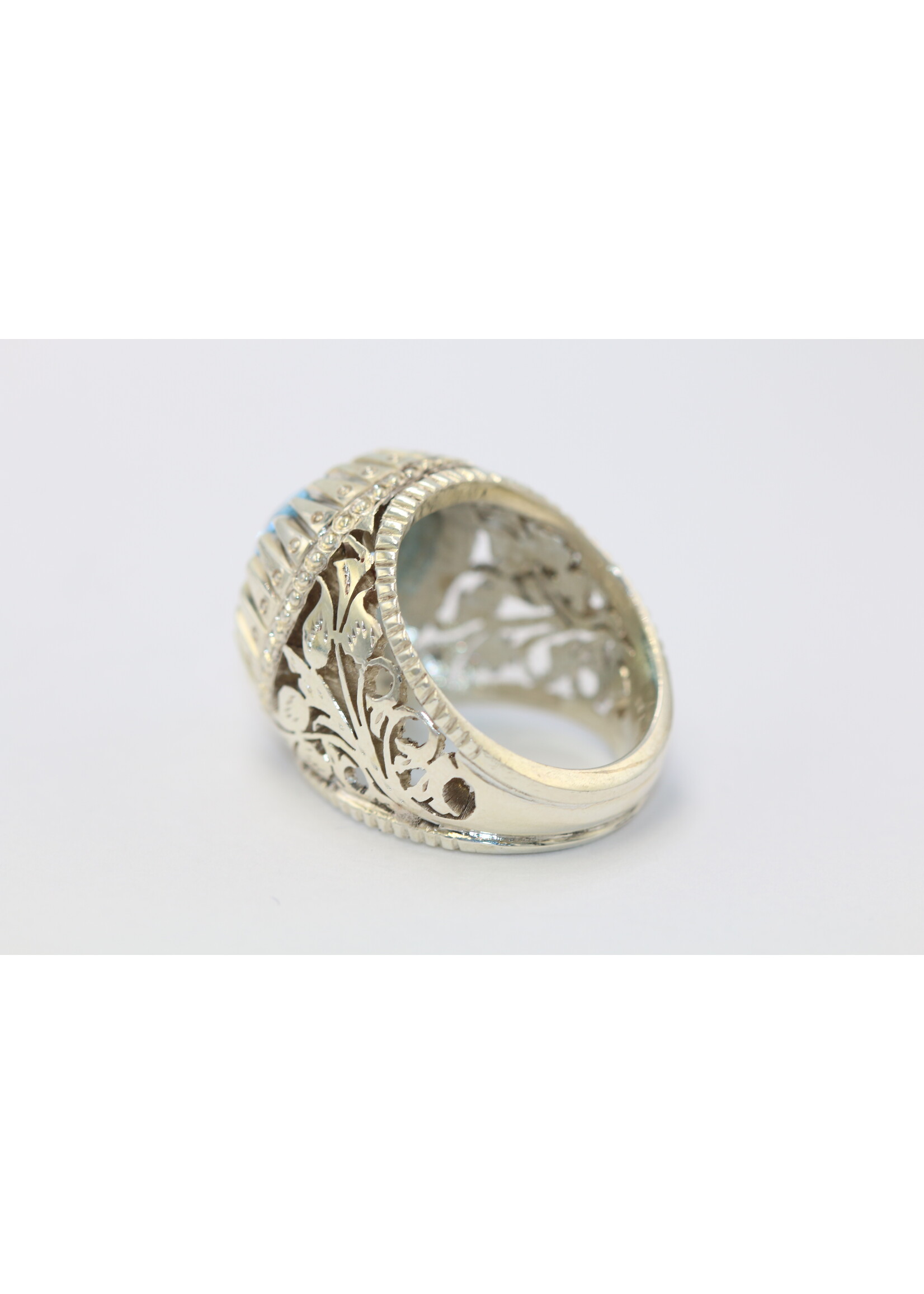 925 silver ring set with natural Topaz