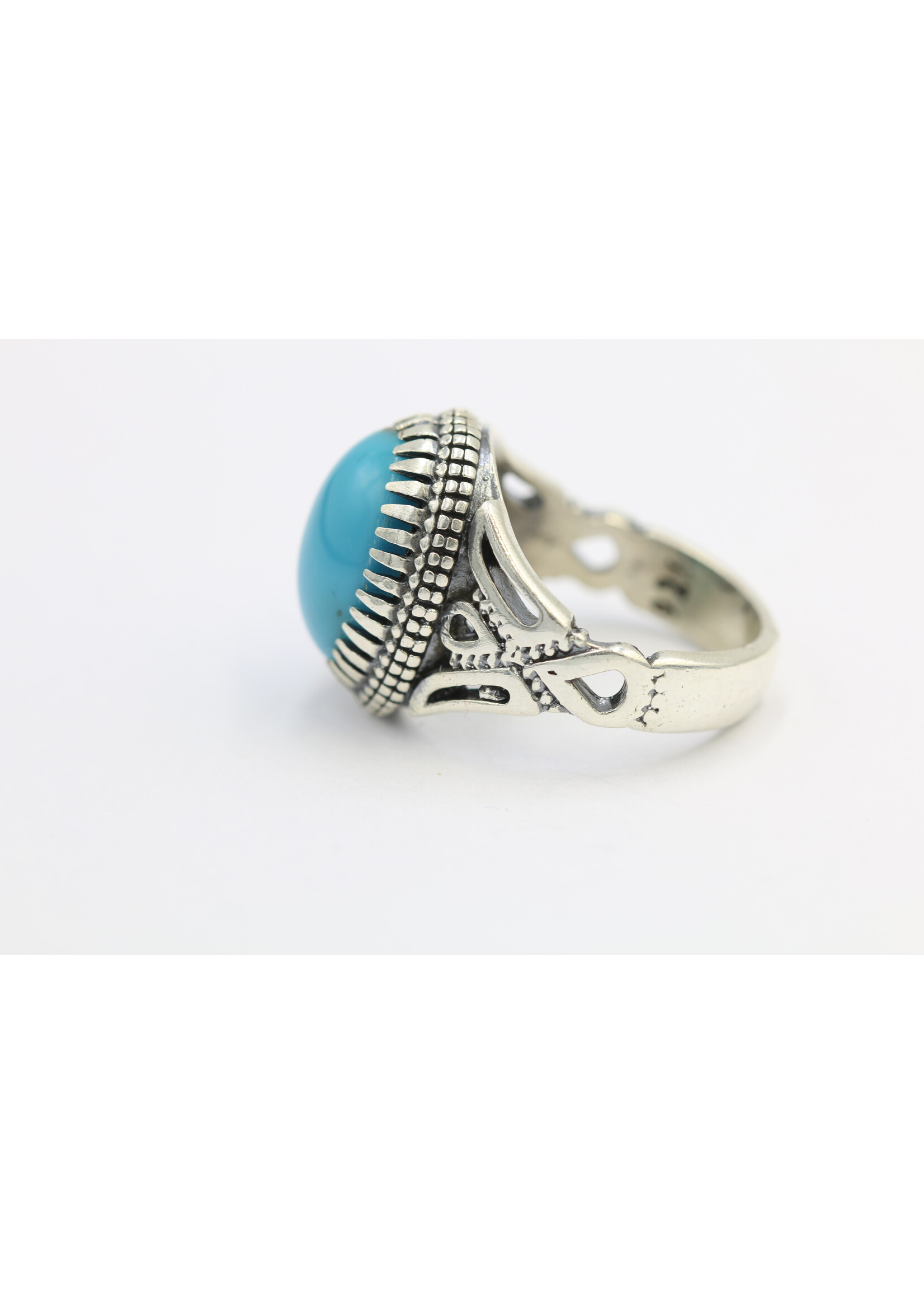 Bague en argent 925 sertie de Turquoise naturelle