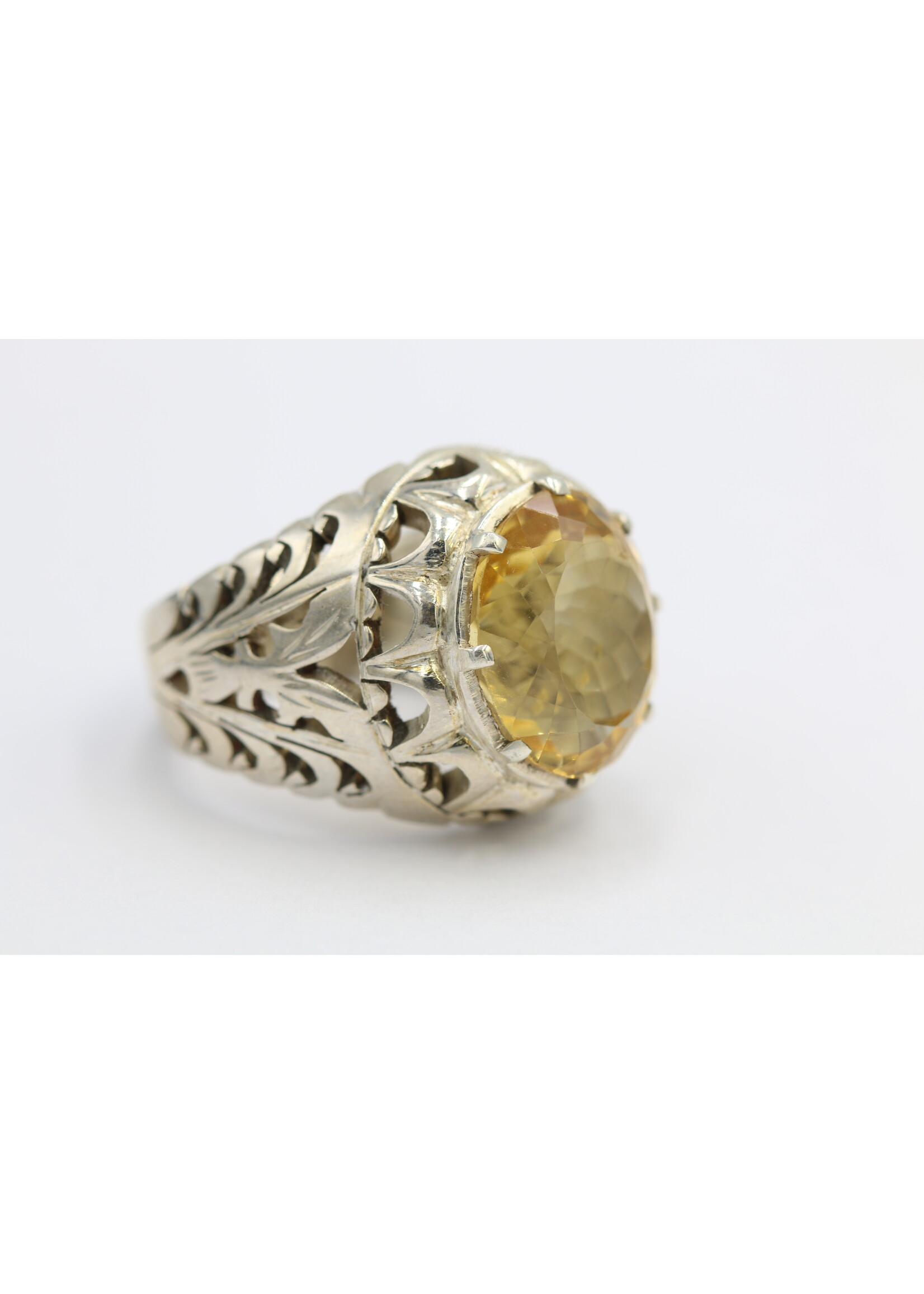 Anello in argento 925 con citrino naturale