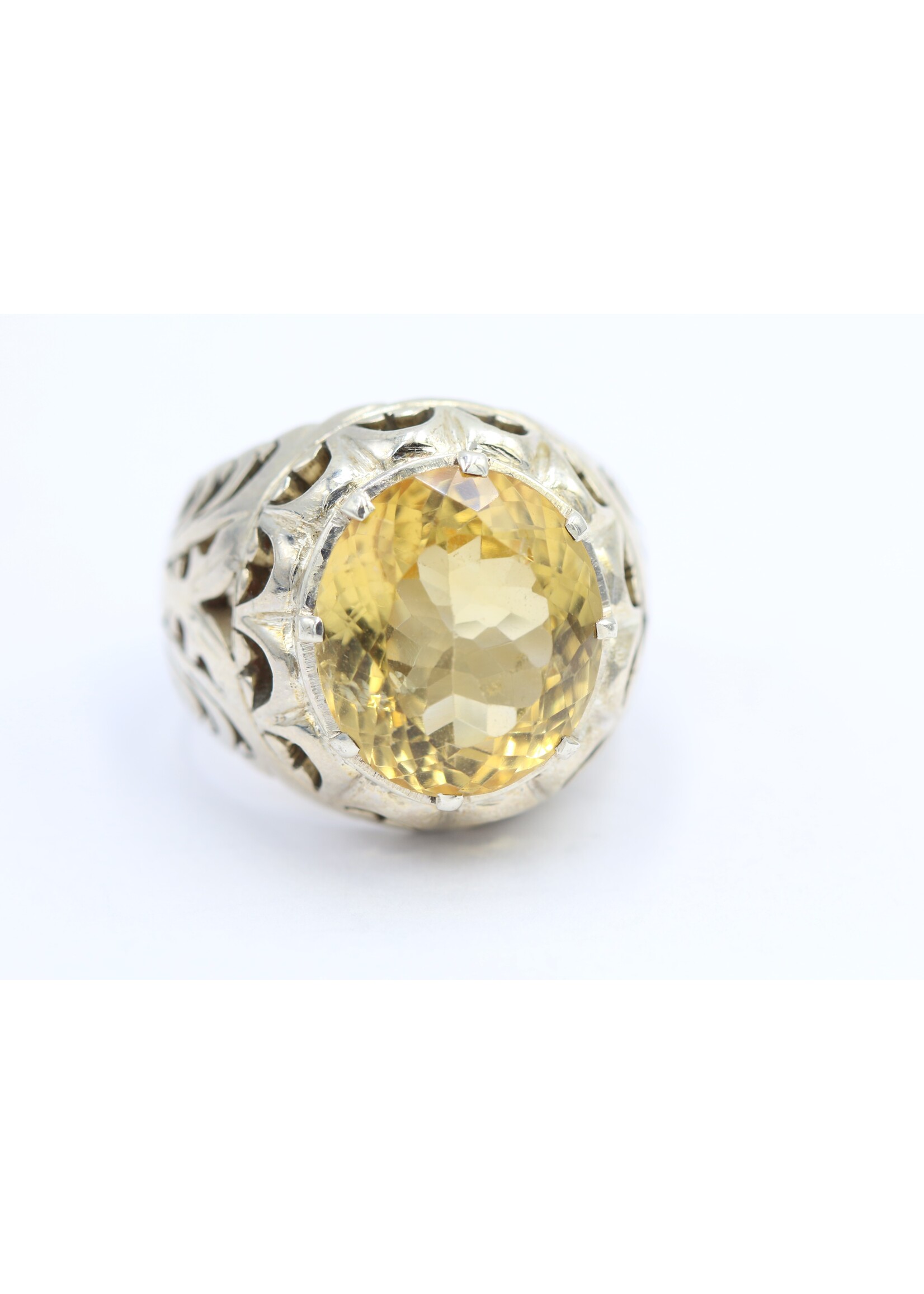 Anello in argento 925 con citrino naturale