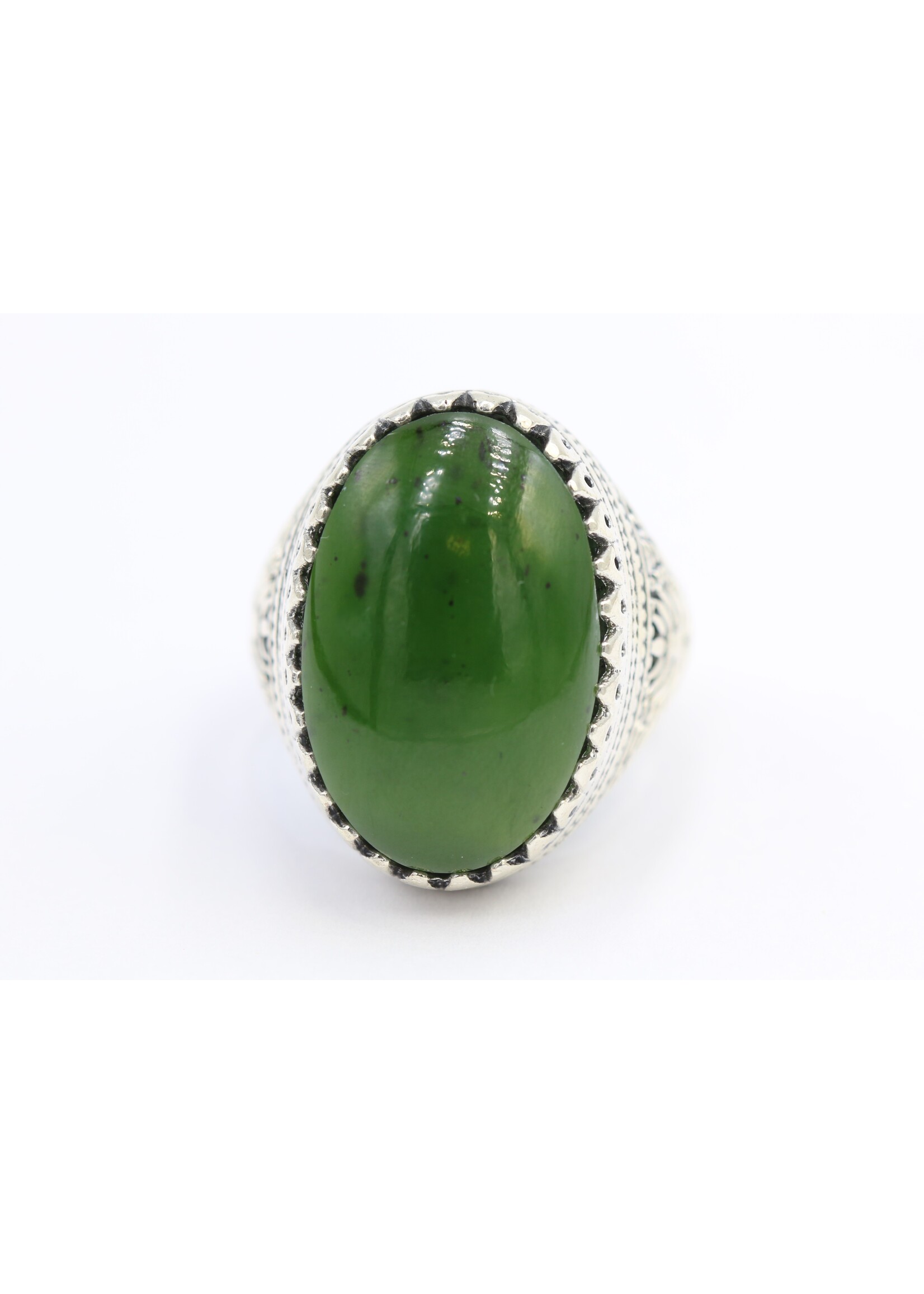 925 silver ring set with natural Jade