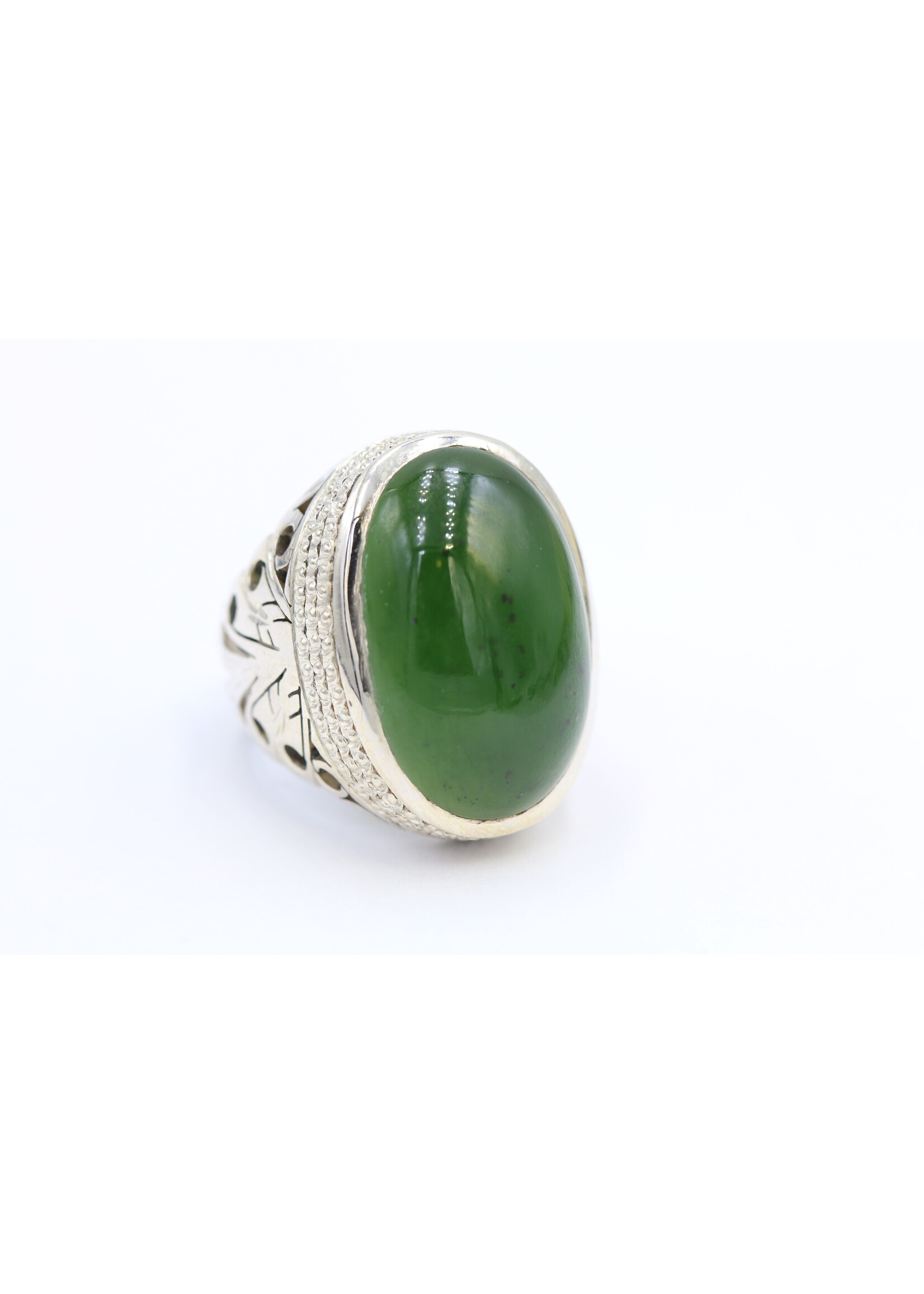 Bague en argent 925 sertie de Jade naturel - Copie