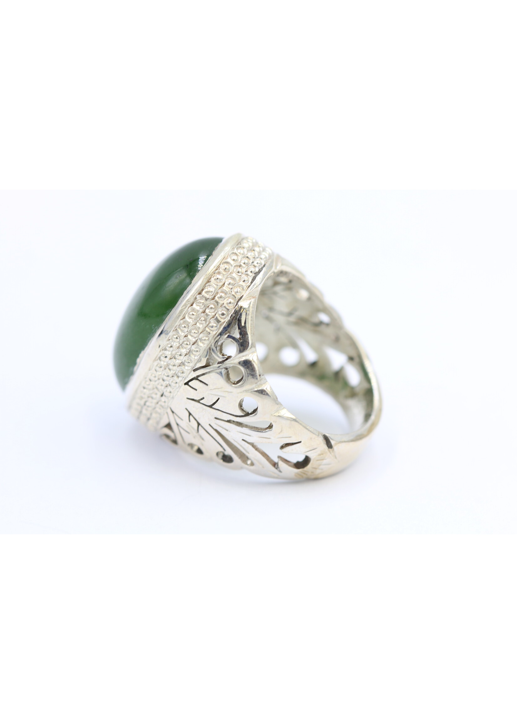 Bague en argent 925 sertie de Jade naturel - Copie