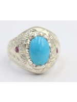 Bague avec Turquoise et Rubis