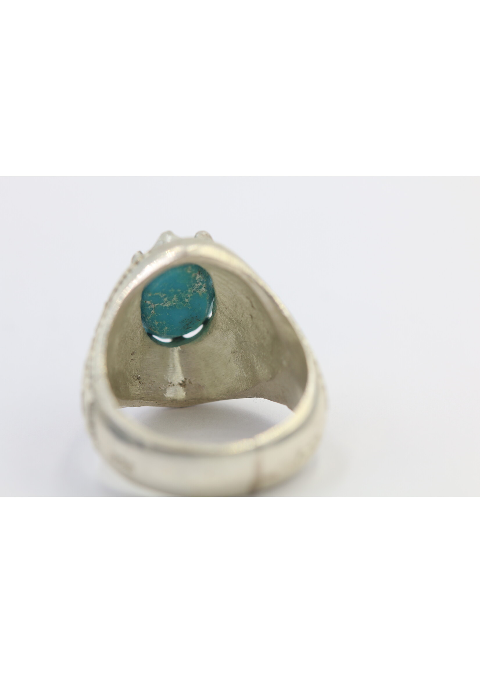 Anello in argento 925 con turchese naturale e rubini