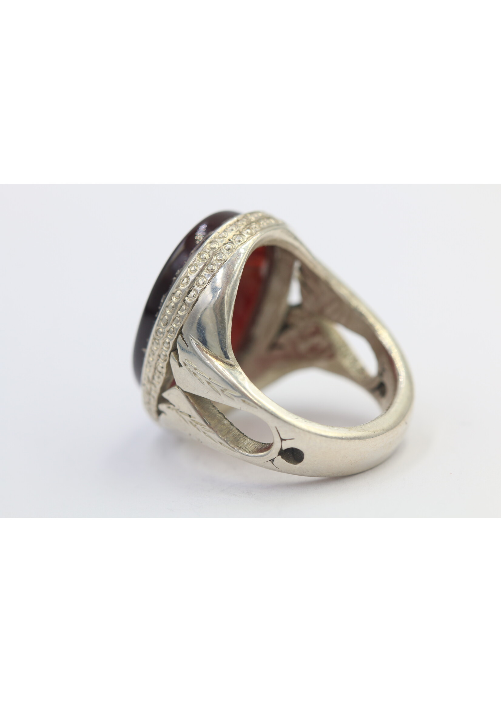 925 silver ring set with natural Carnelian