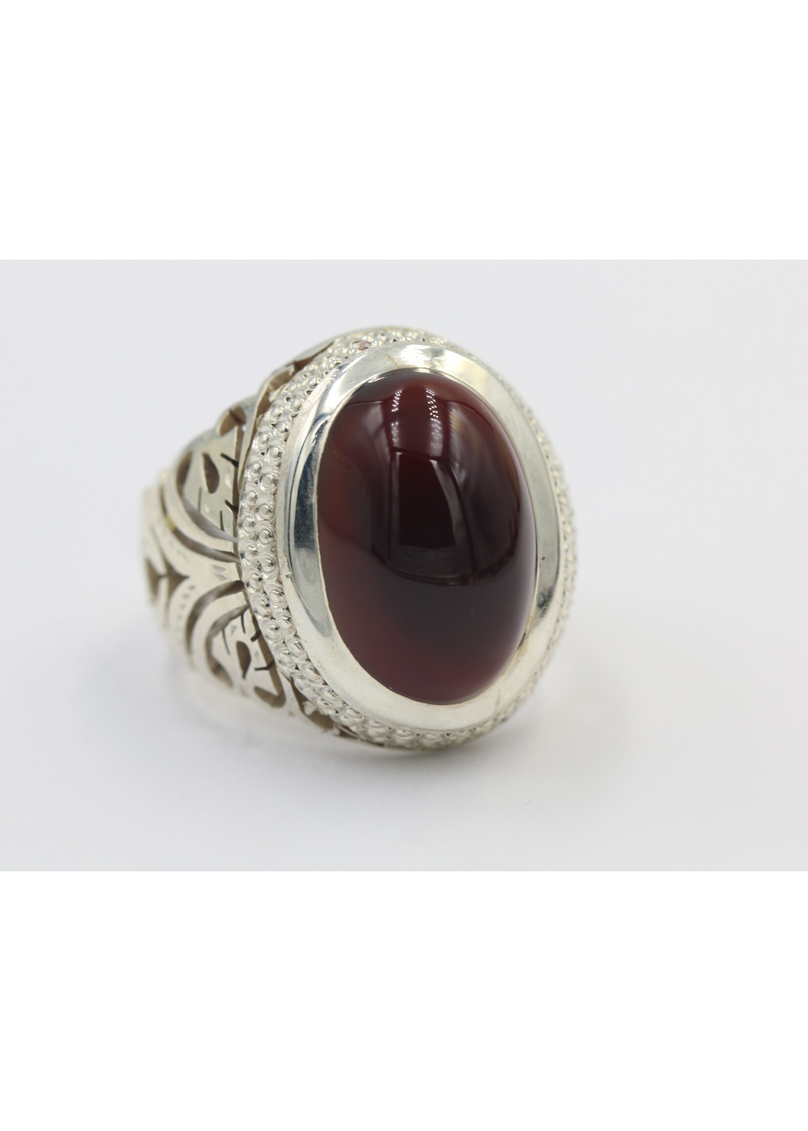 925 zilver ring bezet met natuurlijke Carneool