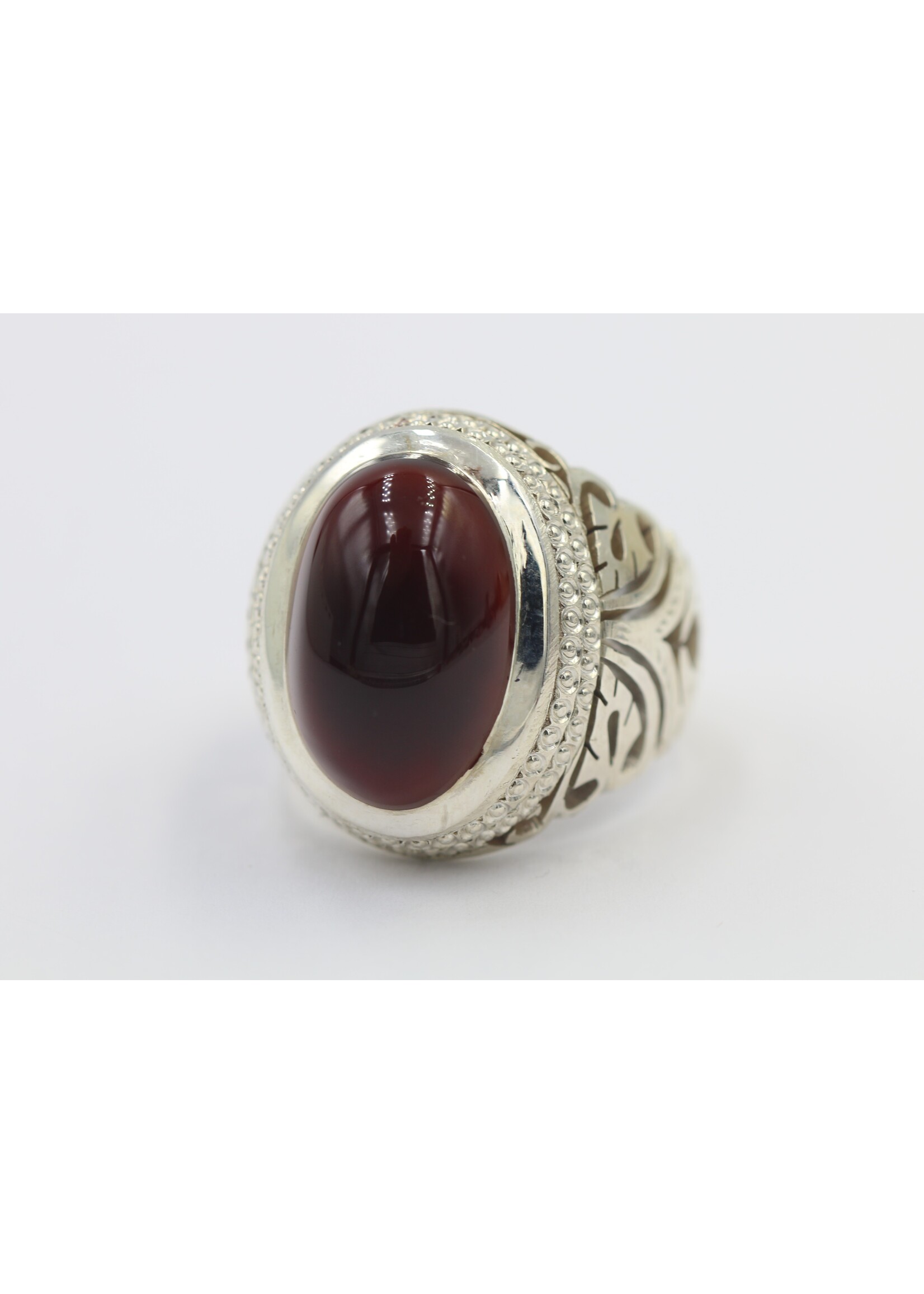 925 zilver ring bezet met natuurlijke Carneool