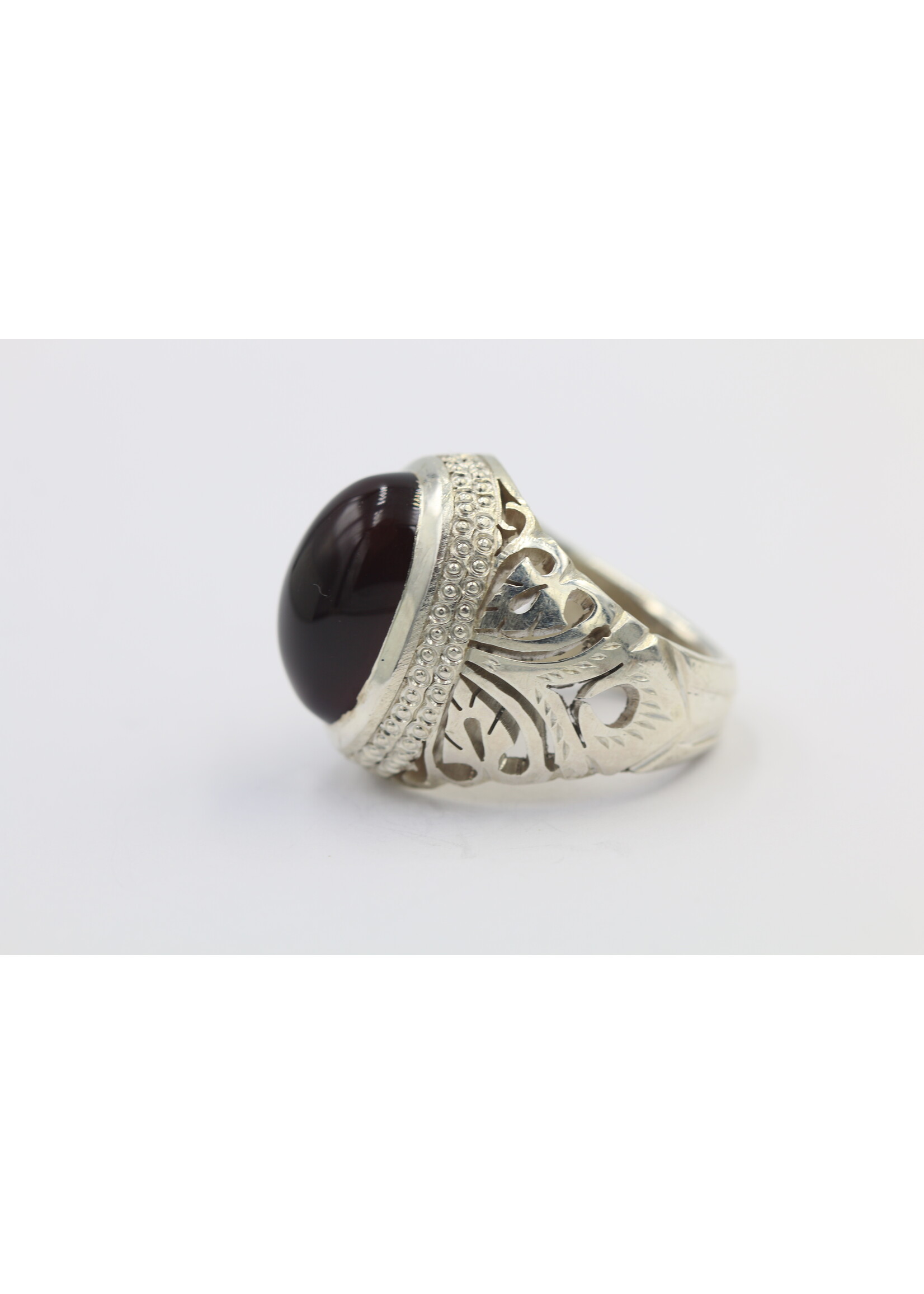 925 zilver ring bezet met natuurlijke Carneool