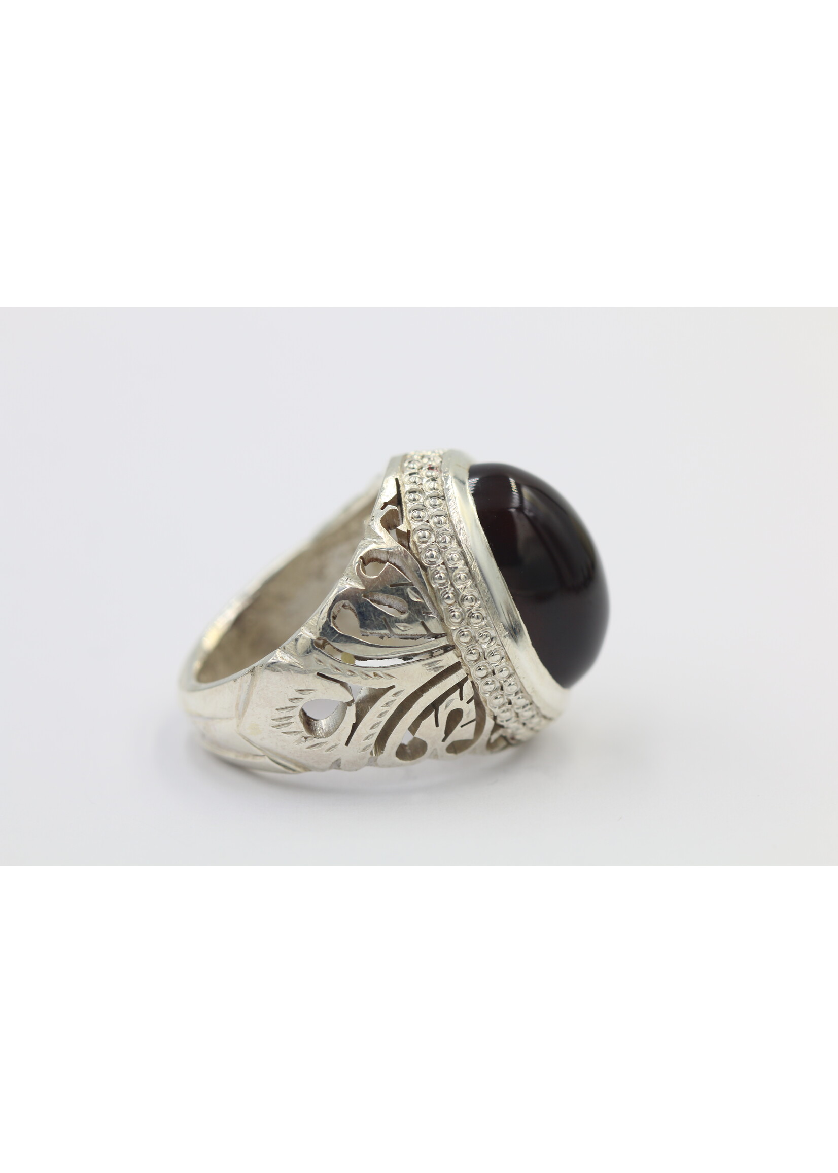 925 zilver ring bezet met natuurlijke Carneool
