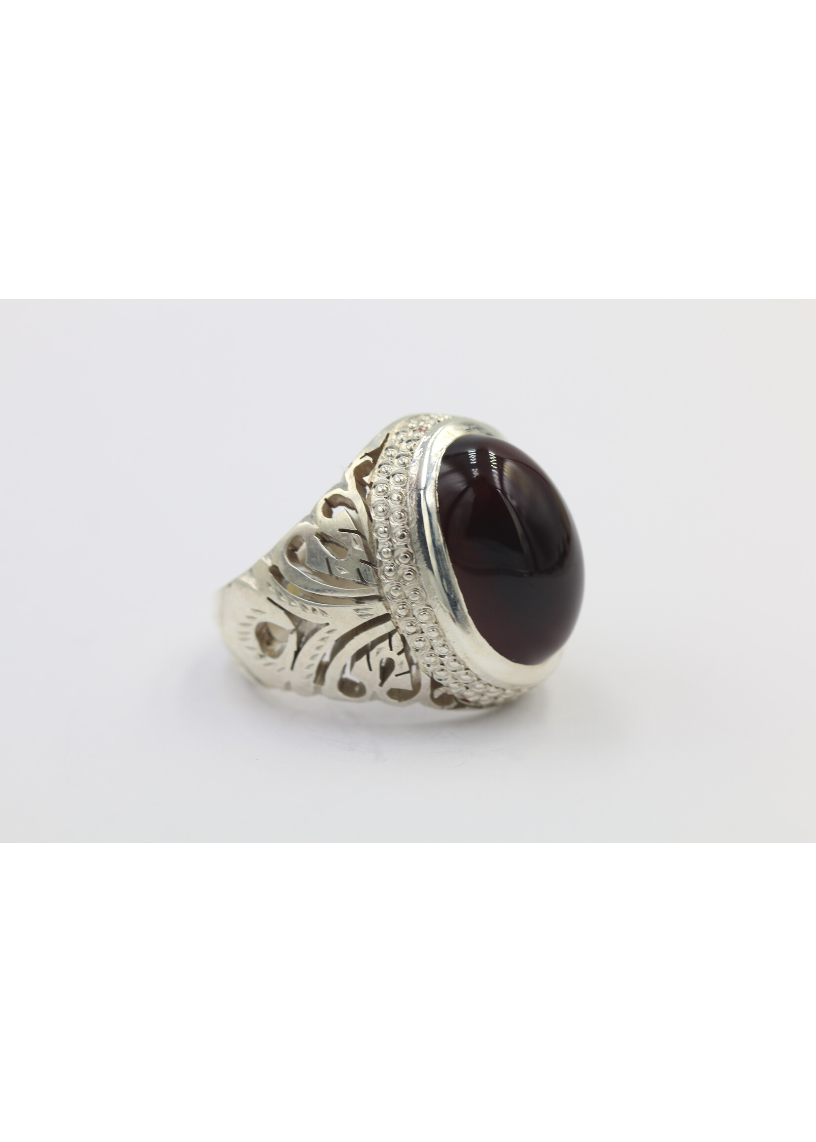 925 zilver ring bezet met natuurlijke Carneool