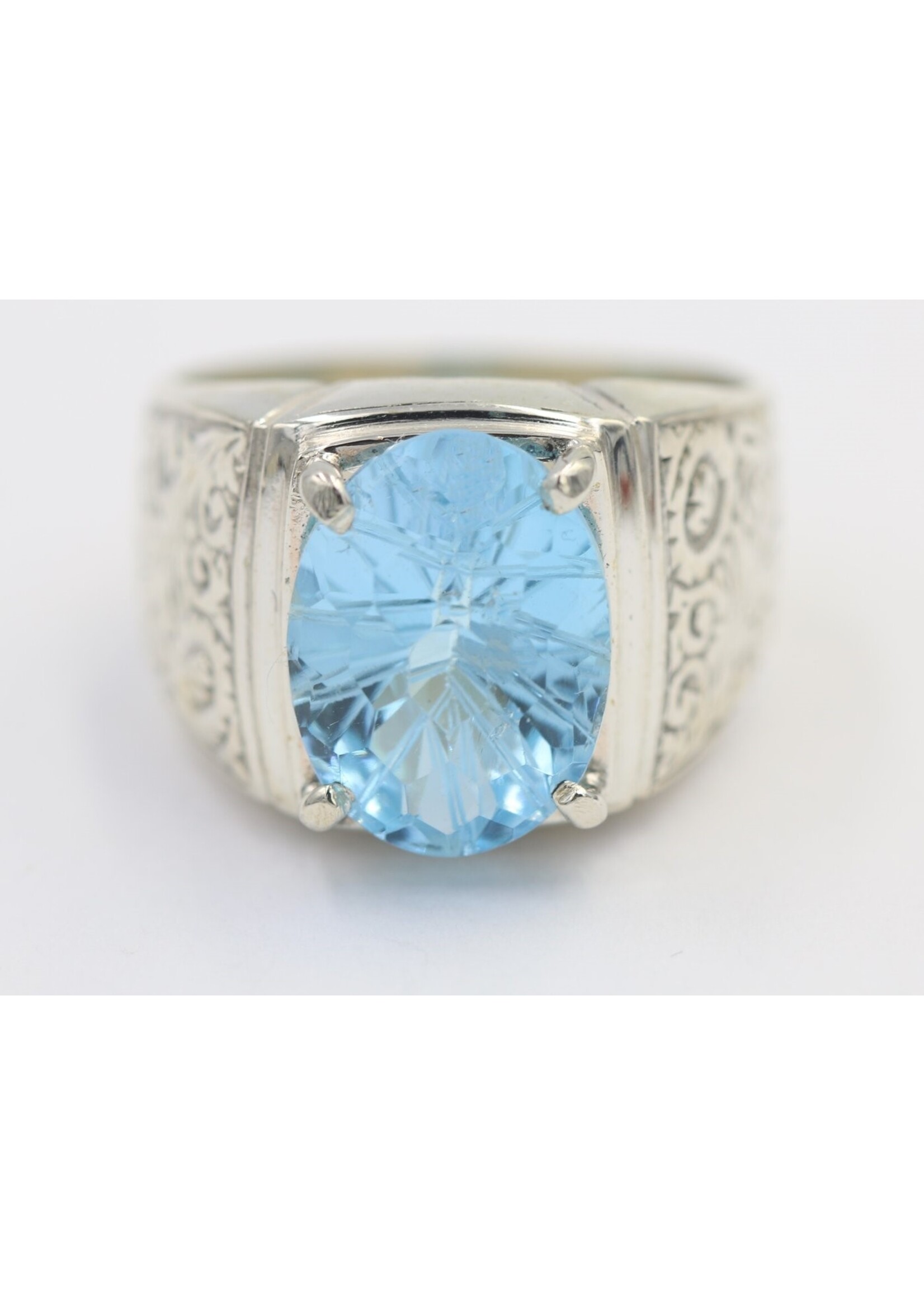 925 silver ring set with natural Topaz
