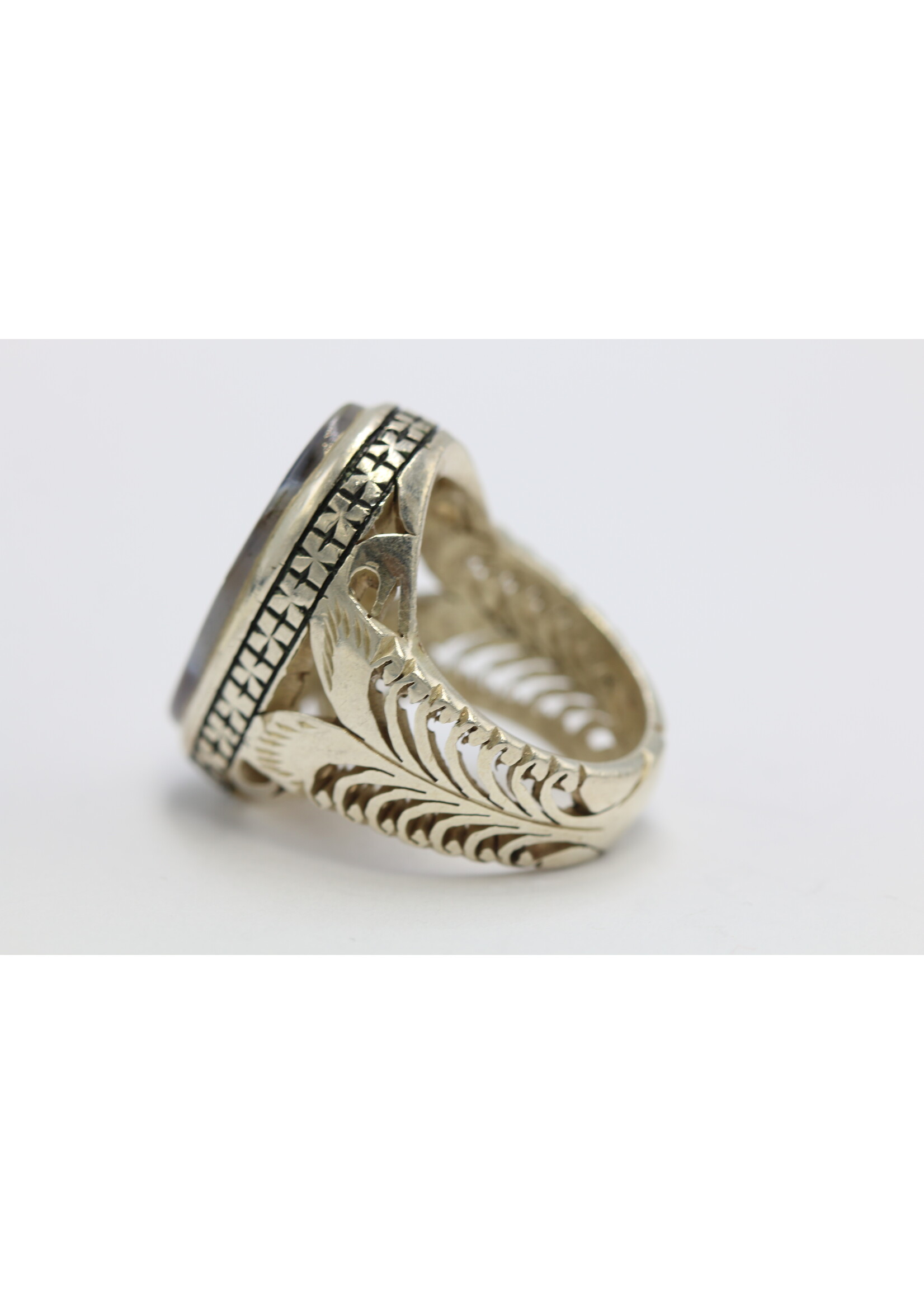925 silver ring set with natural Carnelian