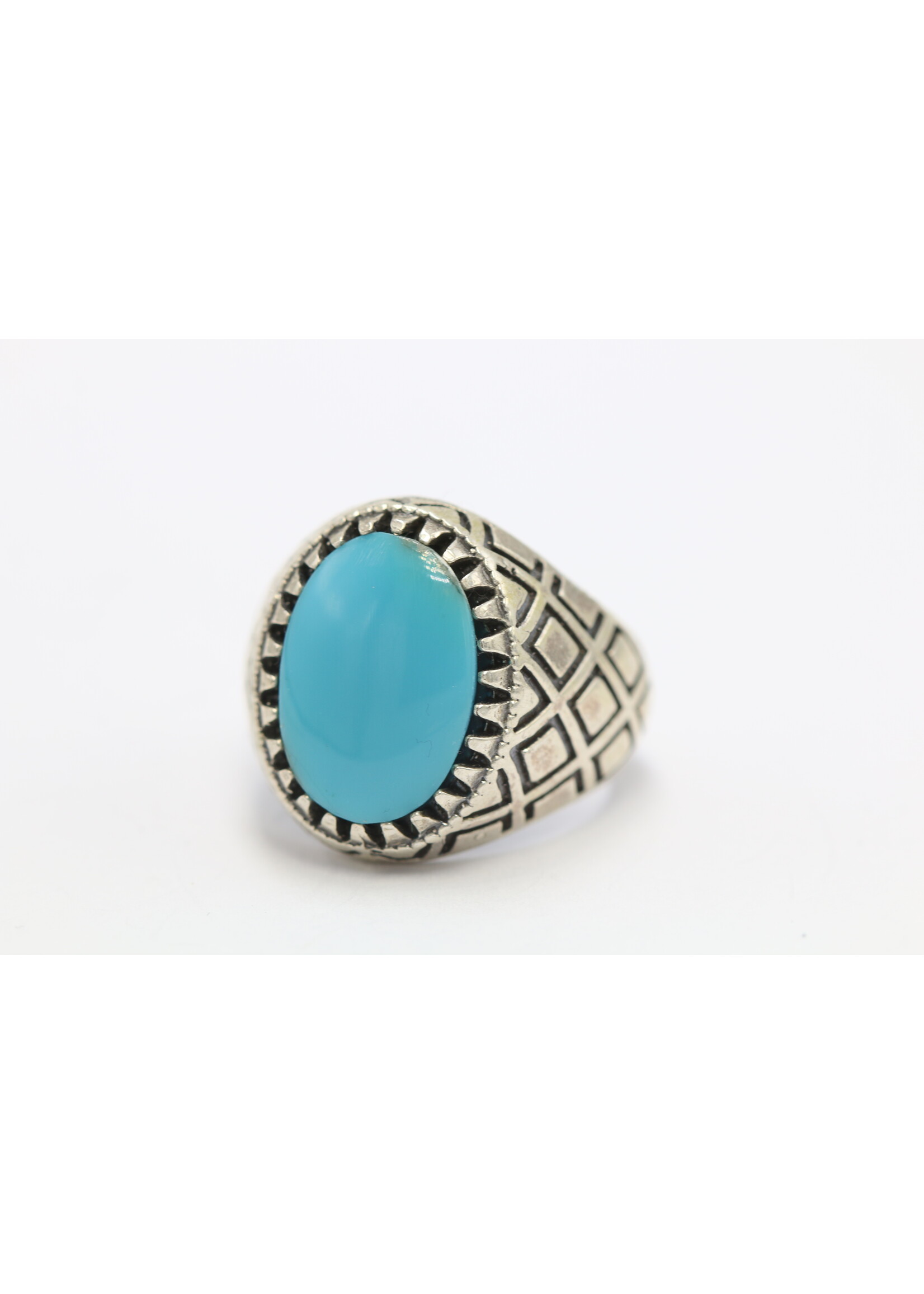 Bague en argent 925 sertie de Turquoise naturelle