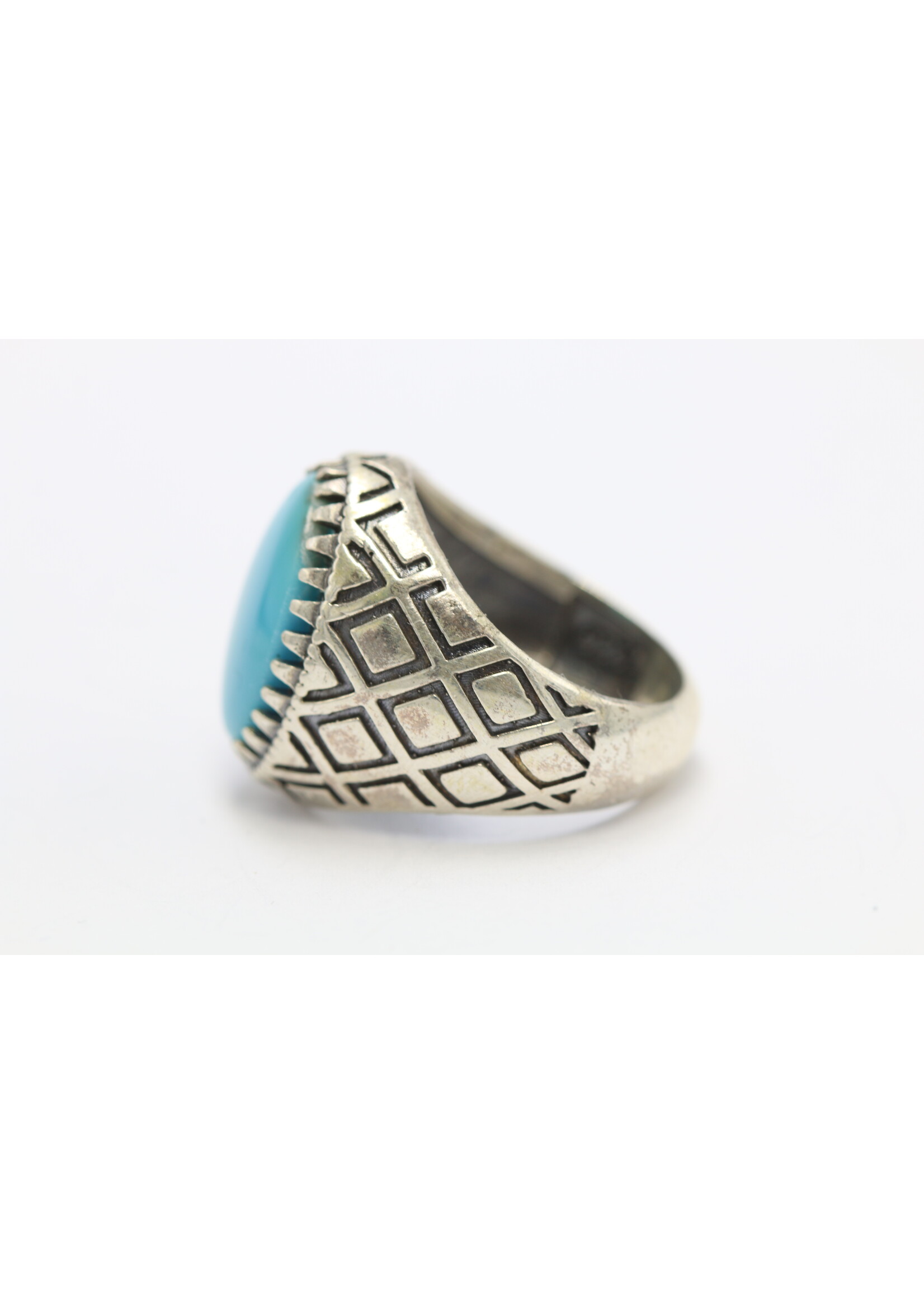 Bague en argent 925 sertie de Turquoise naturelle