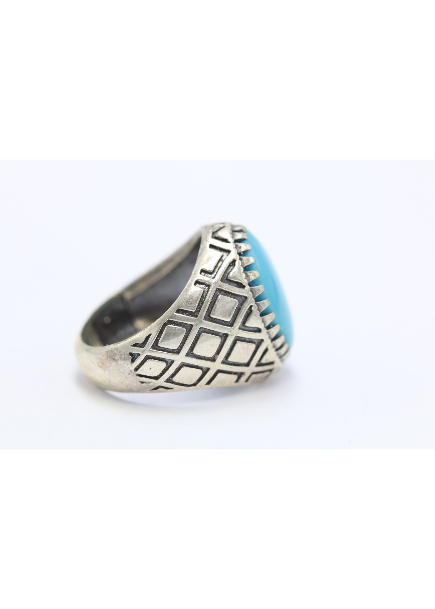 Bague en argent 925 sertie de Turquoise naturelle