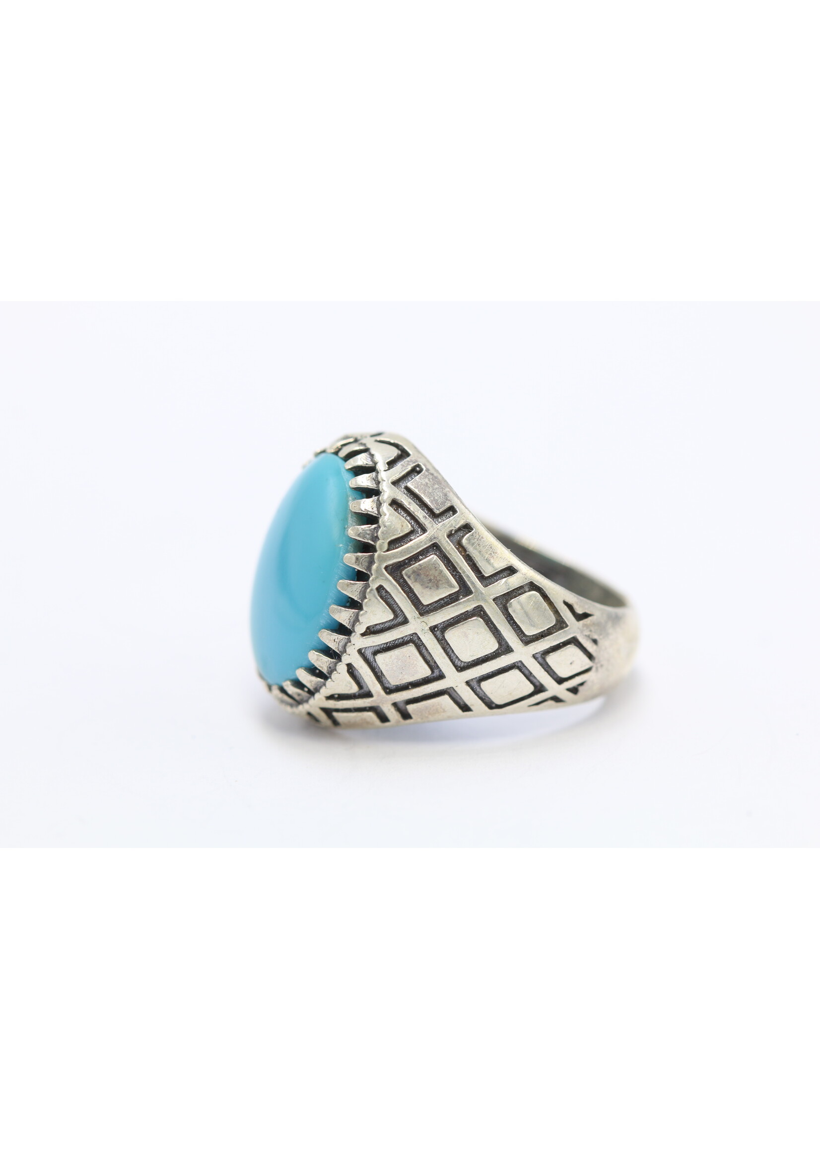 Bague en argent 925 sertie de Turquoise naturelle
