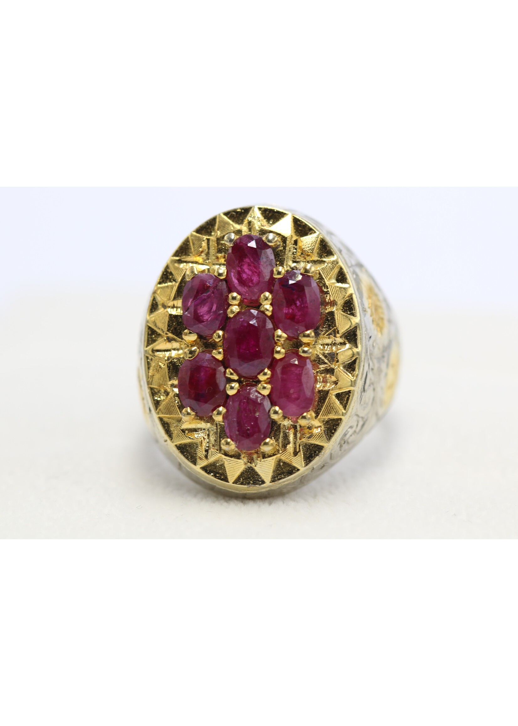 925 silver ring set with natural rubies