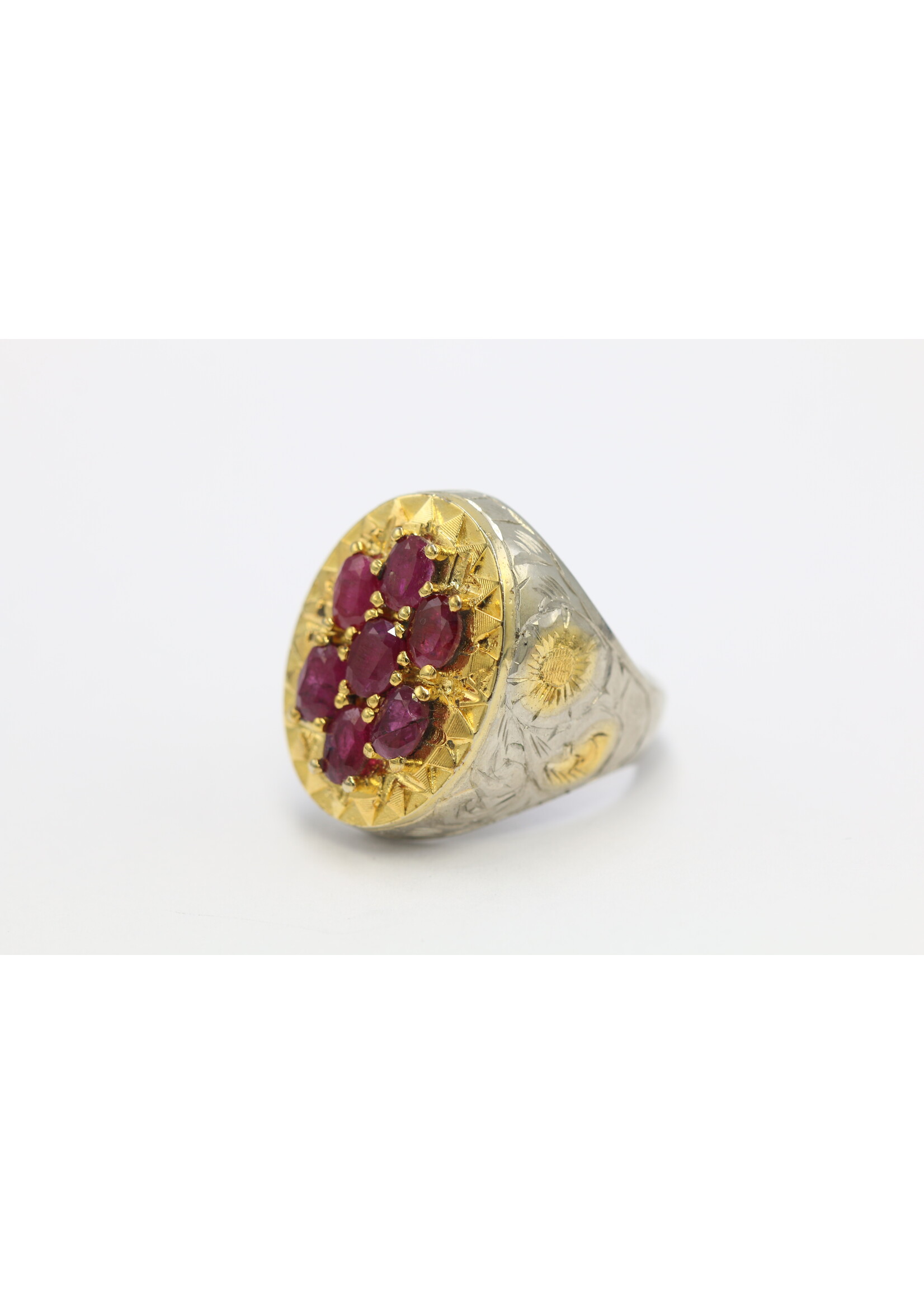 Bague en argent 925 sertie de rubis naturels