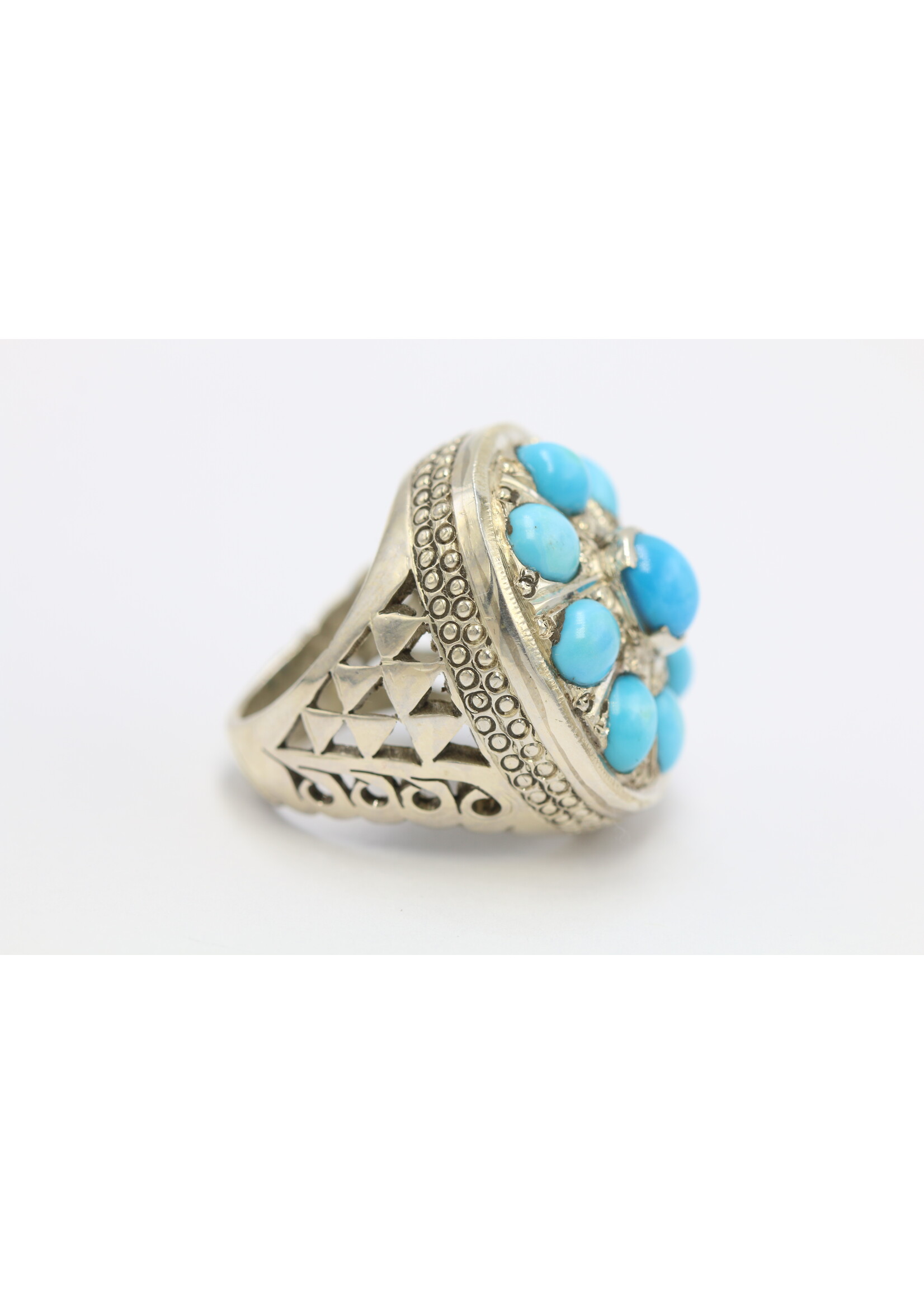 Bague en argent 925 sertie de Turquoise naturelle