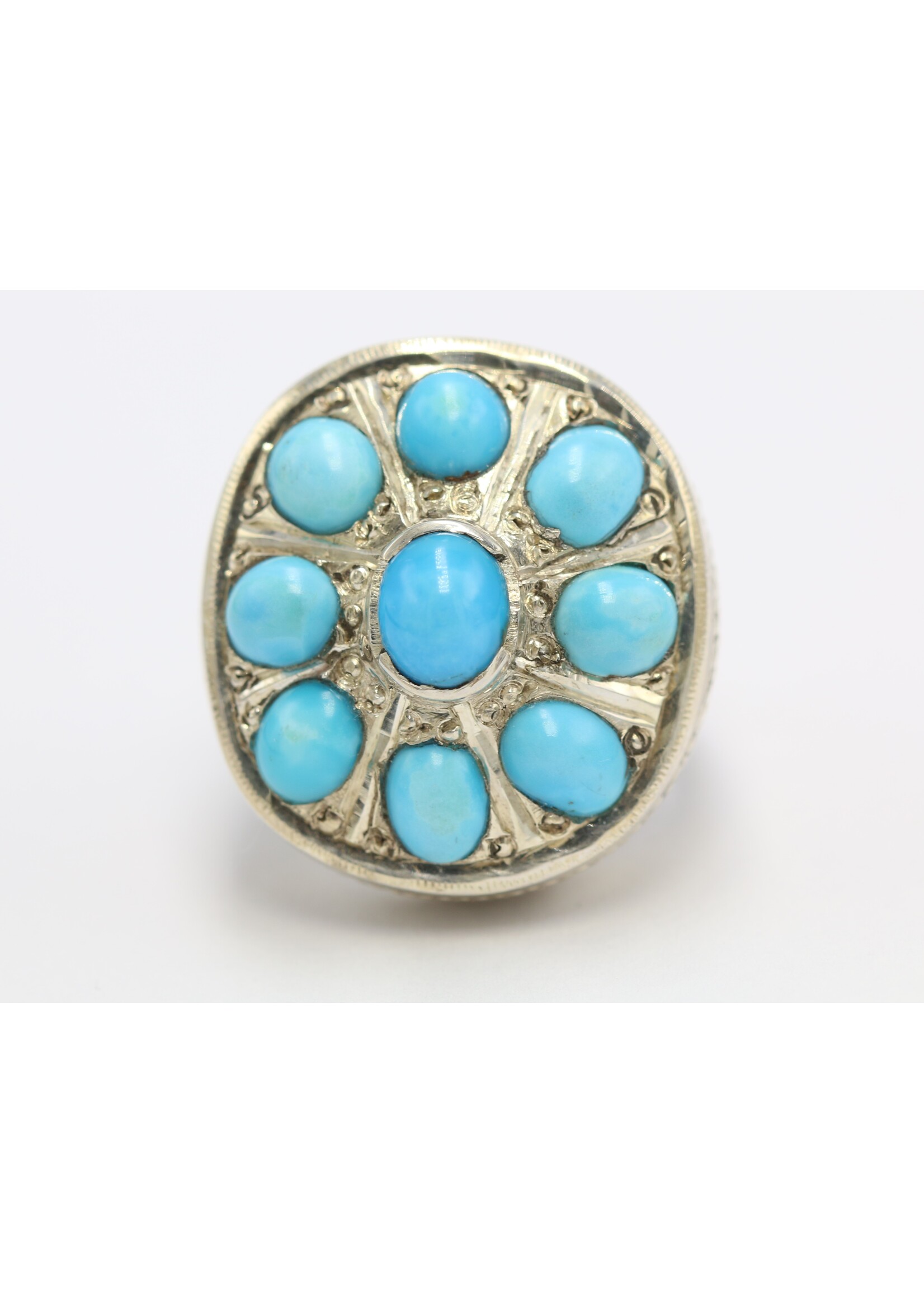 925 zilver ring bezet met natuurlijke Turquoise