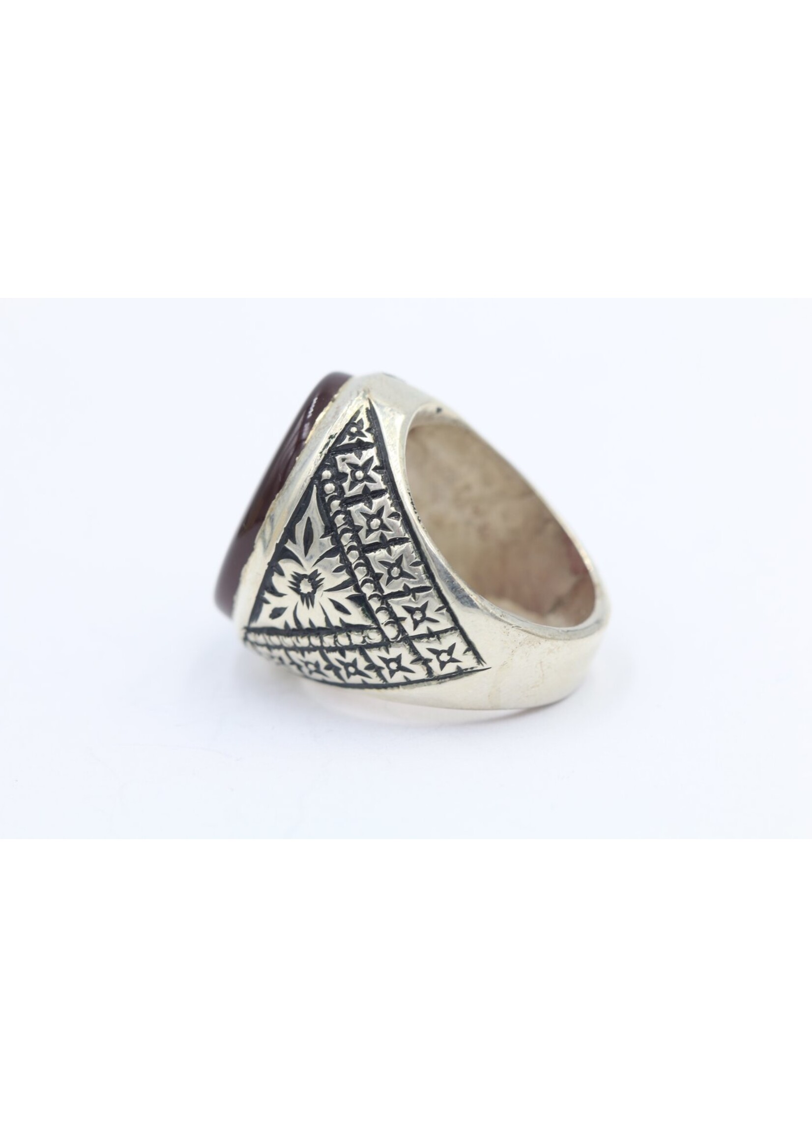 925 zilver ring bezet met natuurlijke Carneool