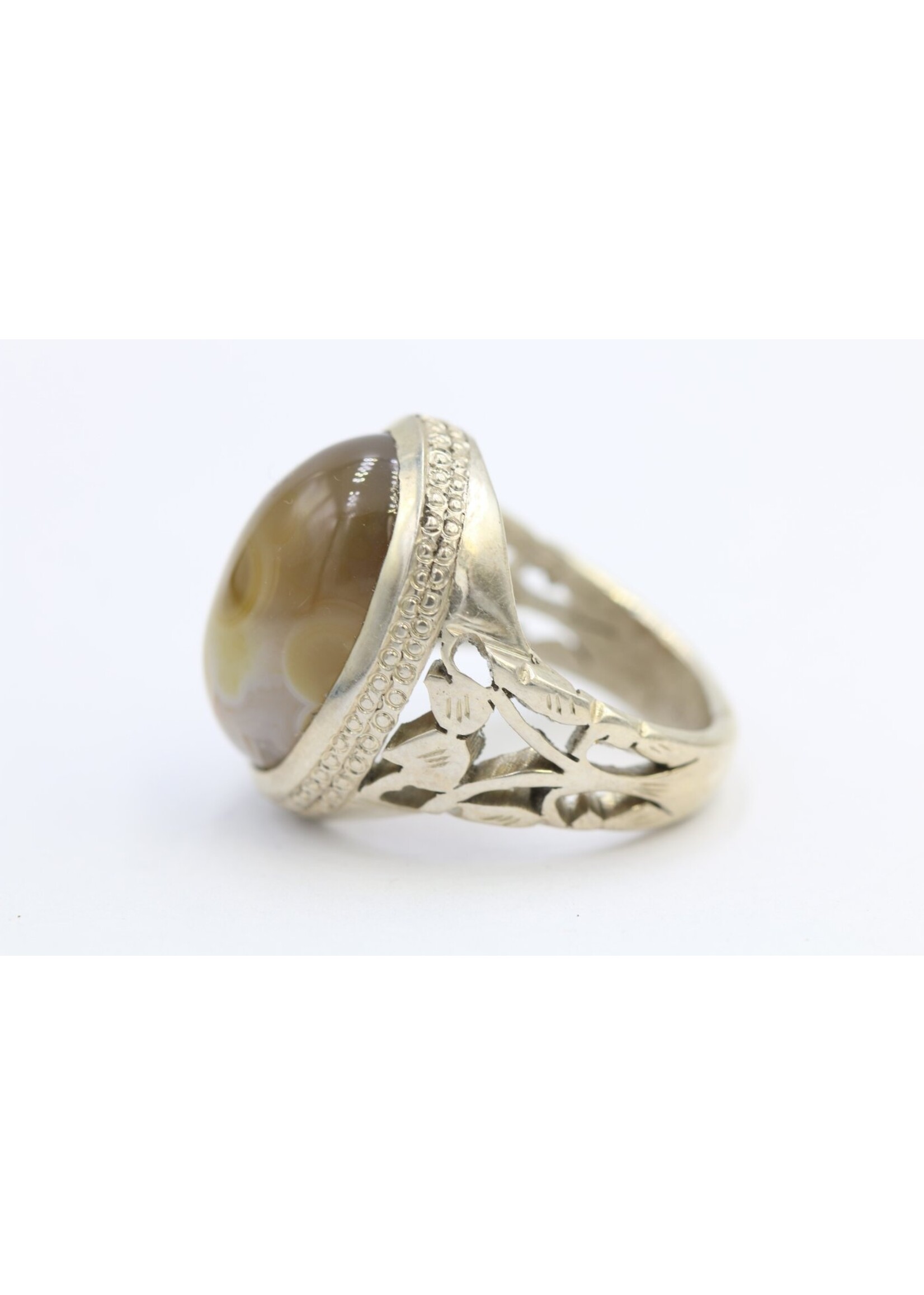 925 zilver ring bezet met natuurlijke Carneool