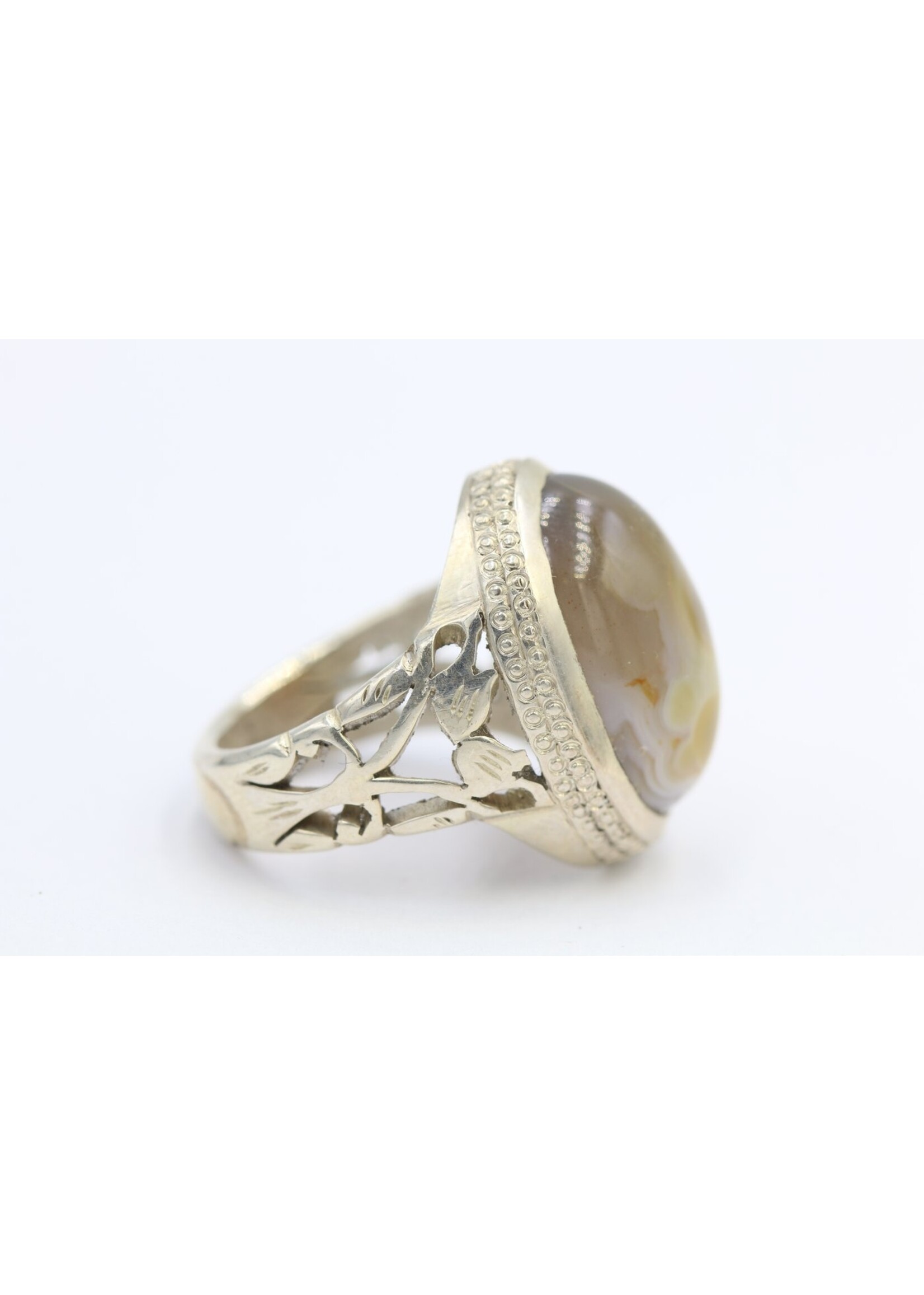 925 zilver ring bezet met natuurlijke Carneool