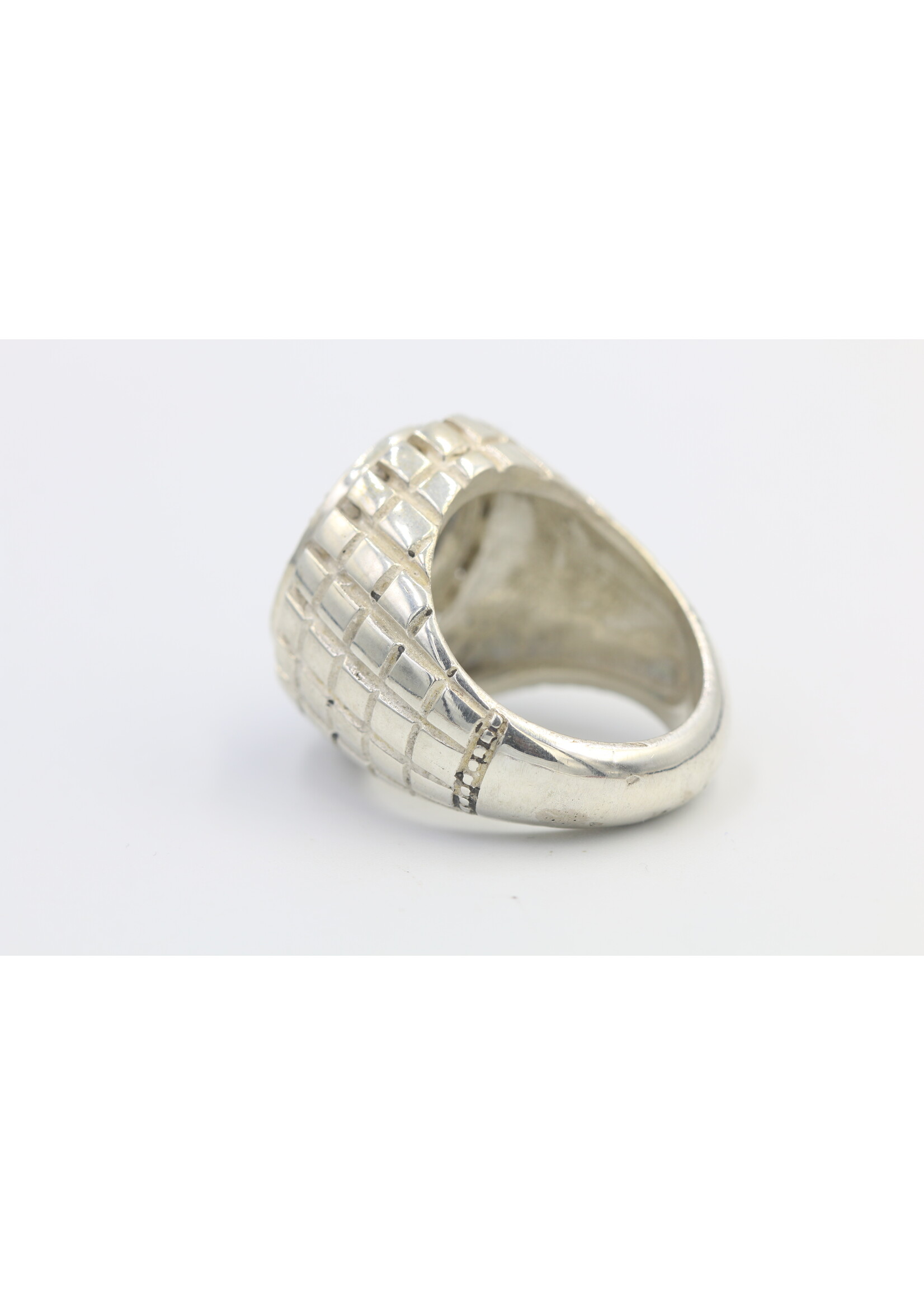 925 zilver ring bezet met natuurlijke smaragd en saffieren