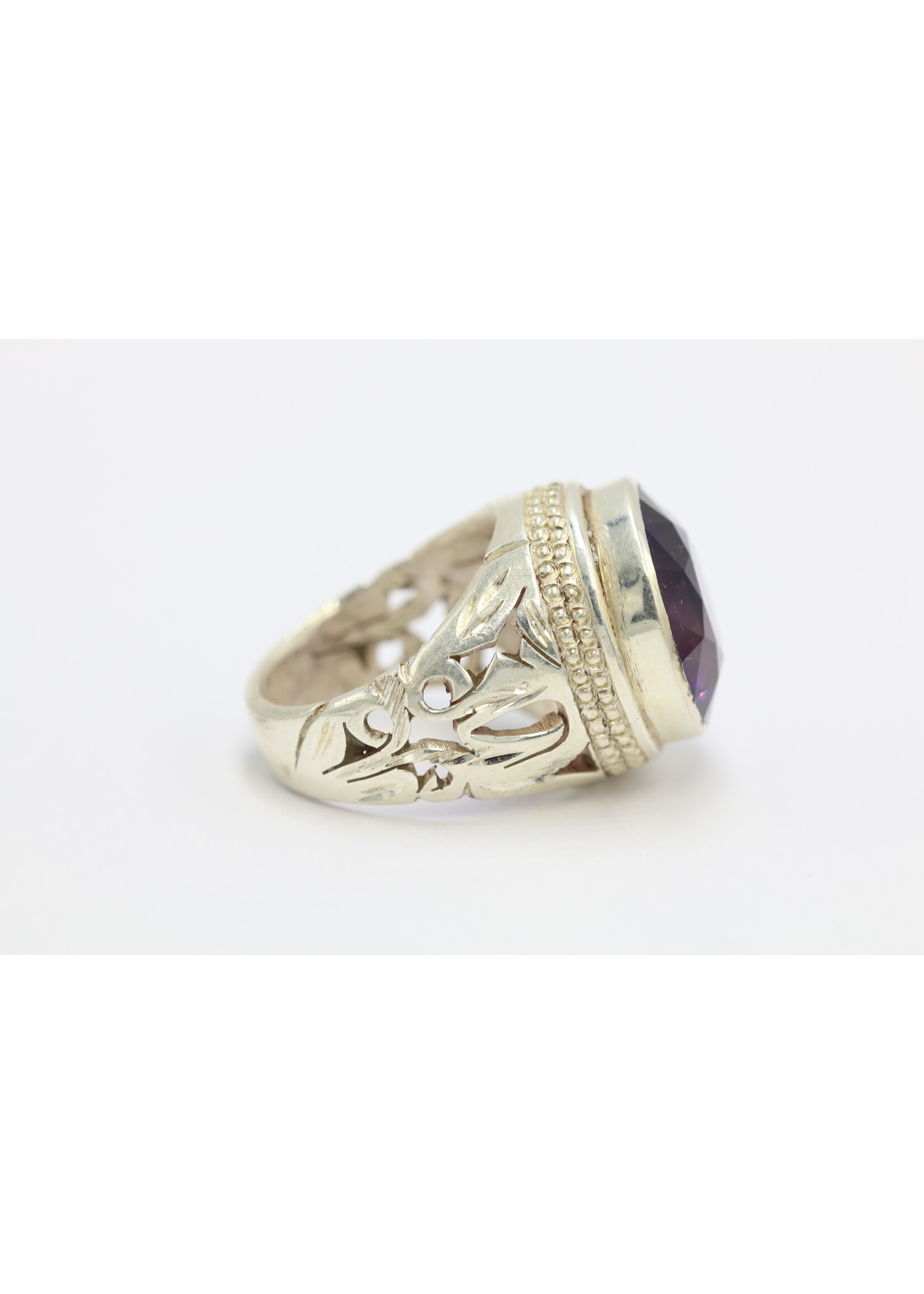 Anello in argento 925 con ametista naturale