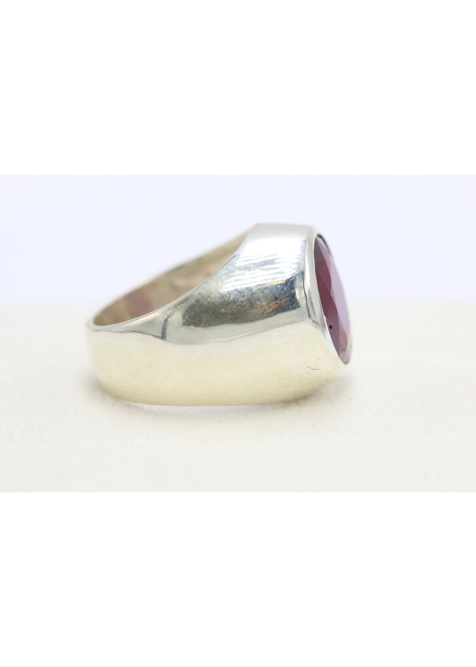 Anello in argento 925 con rubino naturale