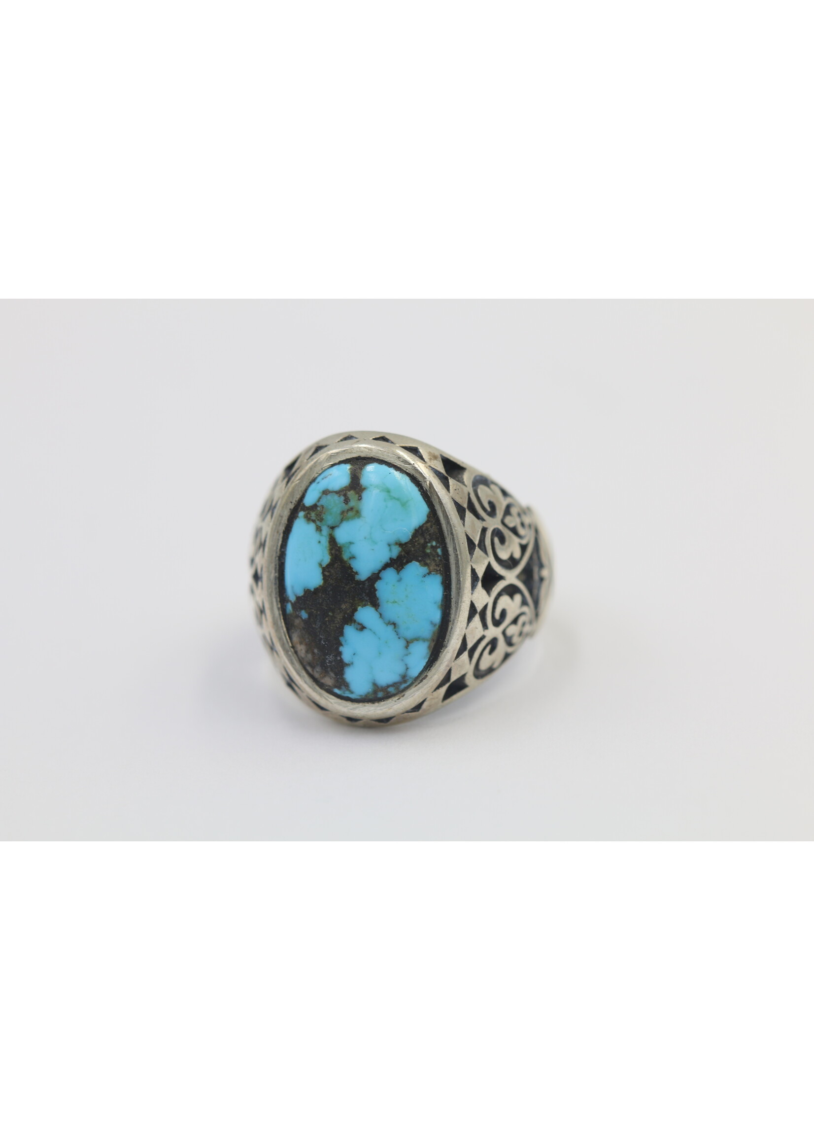 Bague en argent 925 sertie de Turquoise naturelle