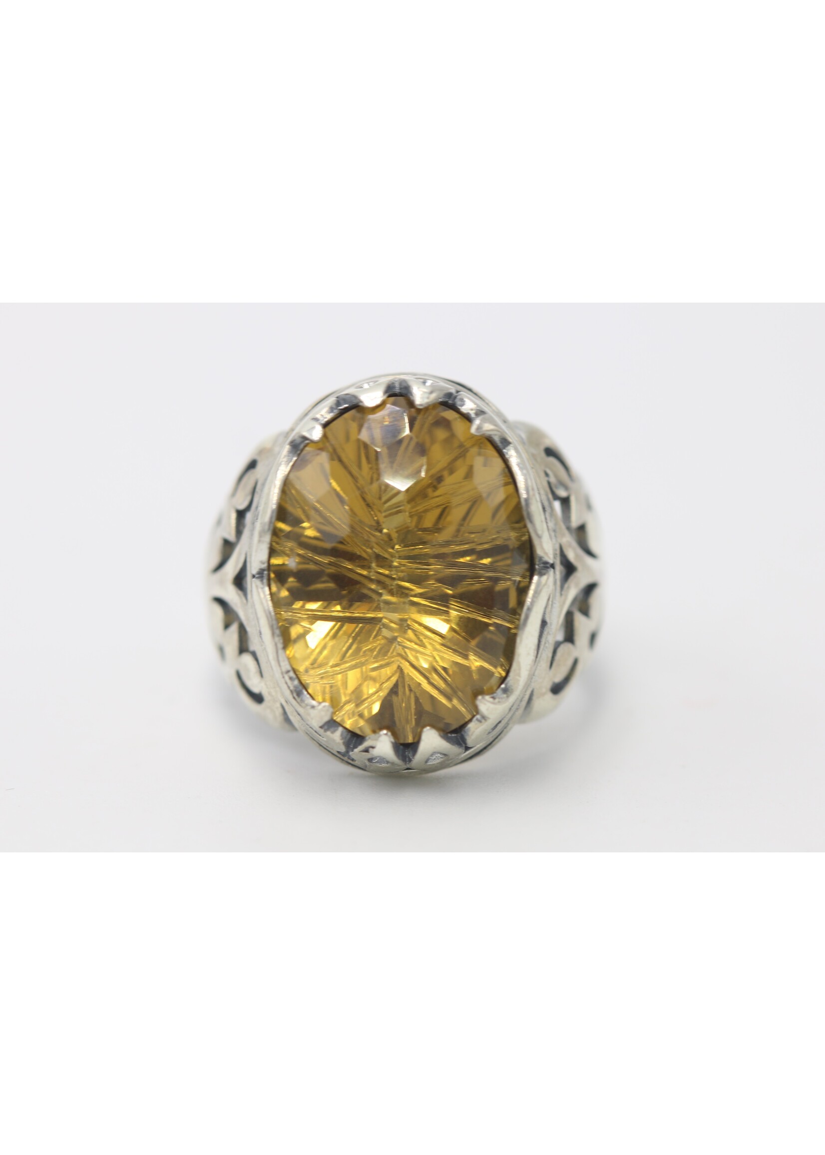 925 silver ring set with natural Citrine