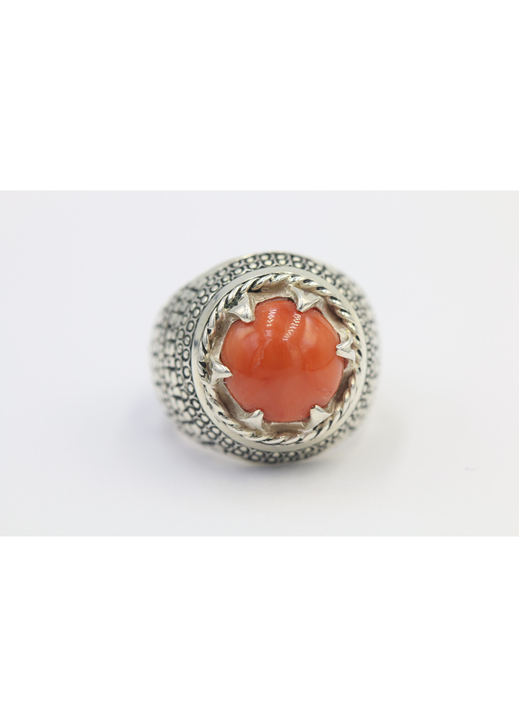 925 zilver ring bezet met natuurlijke Koraal