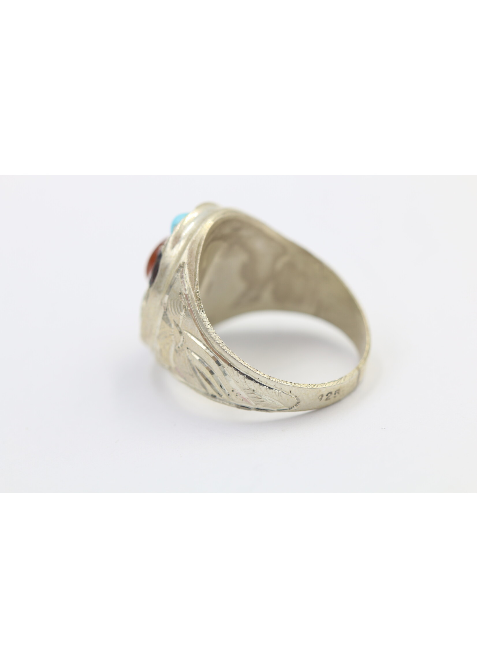 Bague en argent 925 sertie de Cornaline, Turquoise, Olivine, Émeraude, Saphir, Pierre de Lune et Grenat