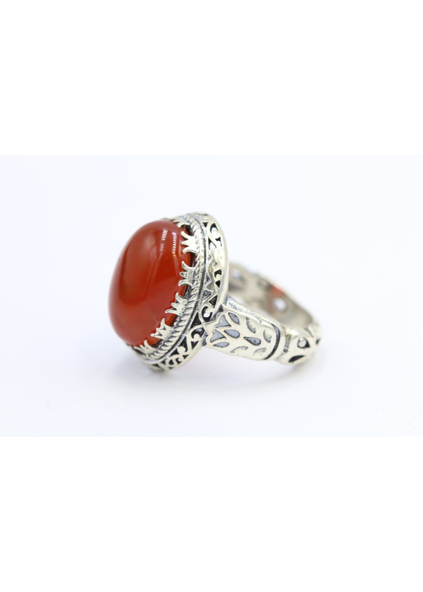 925 silver ring set with natural Carnelian