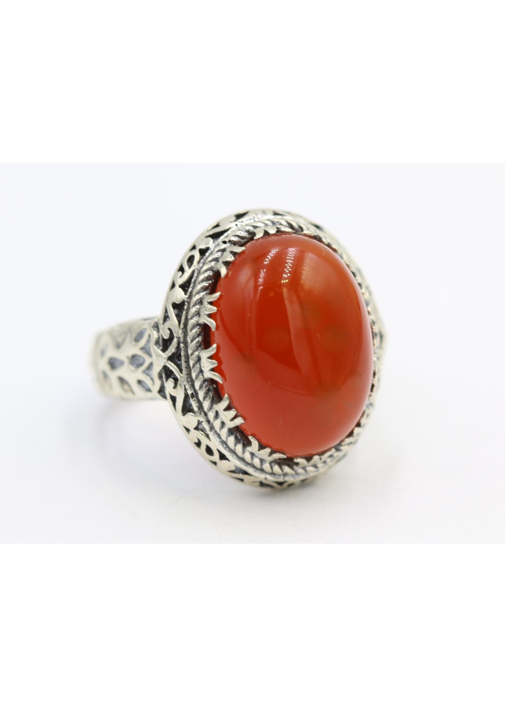 925 zilver ring bezet met natuurlijke Carneool
