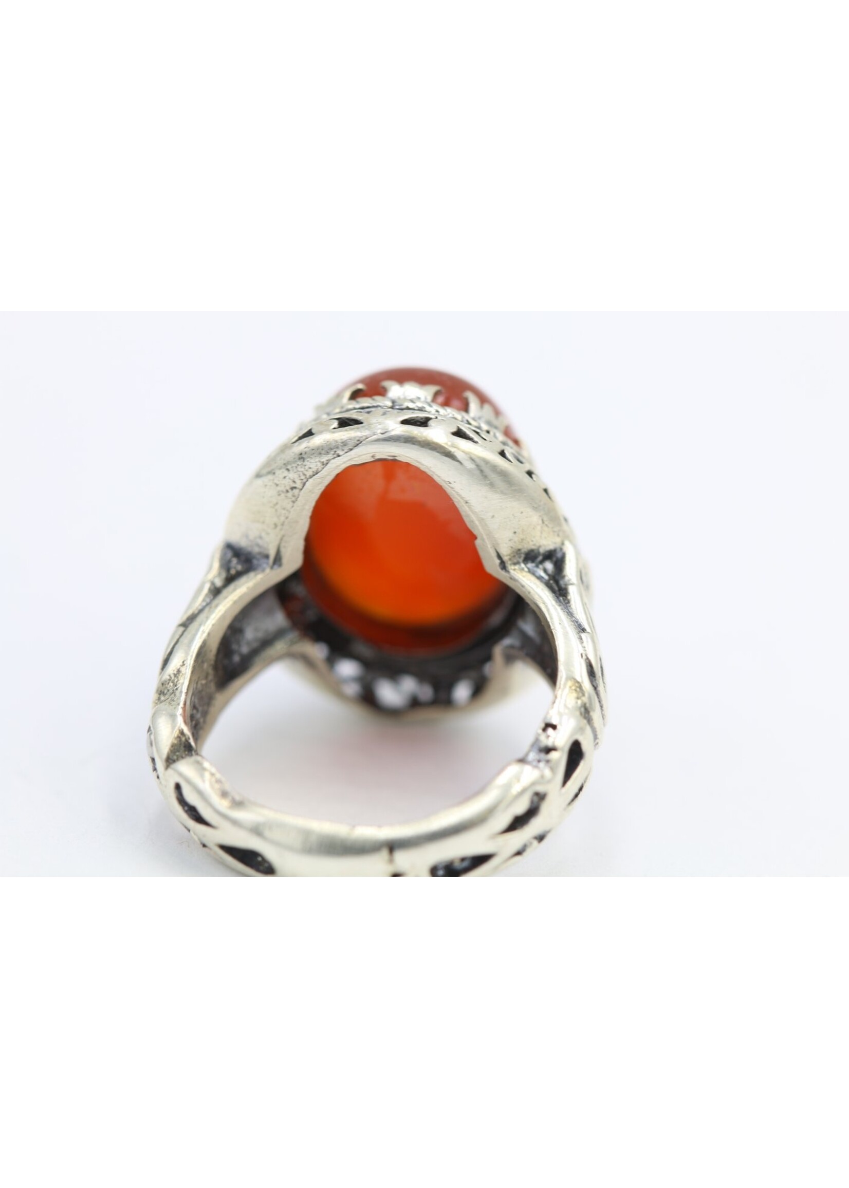 925 zilver ring bezet met natuurlijke Carneool