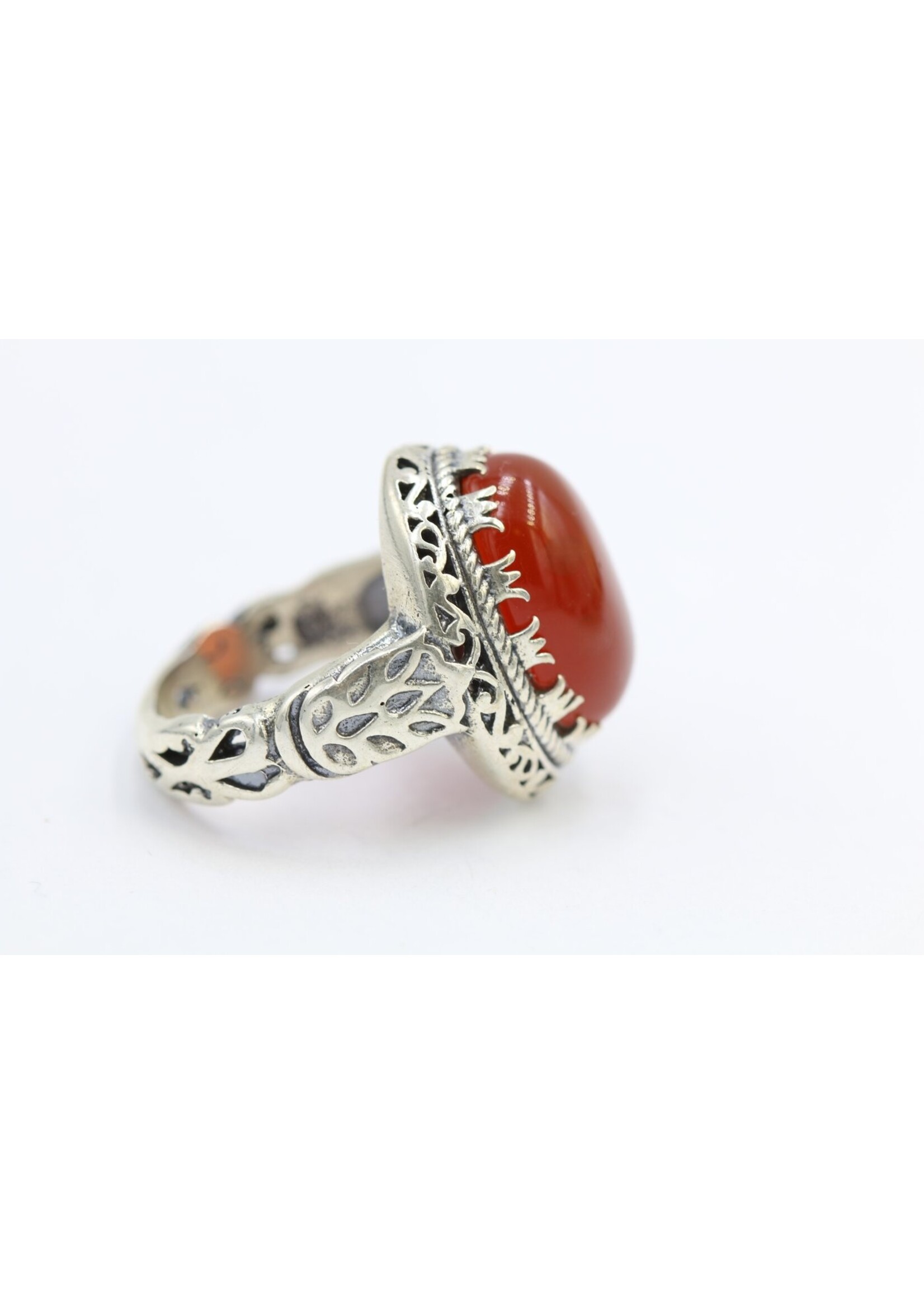 925 zilver ring bezet met natuurlijke Carneool